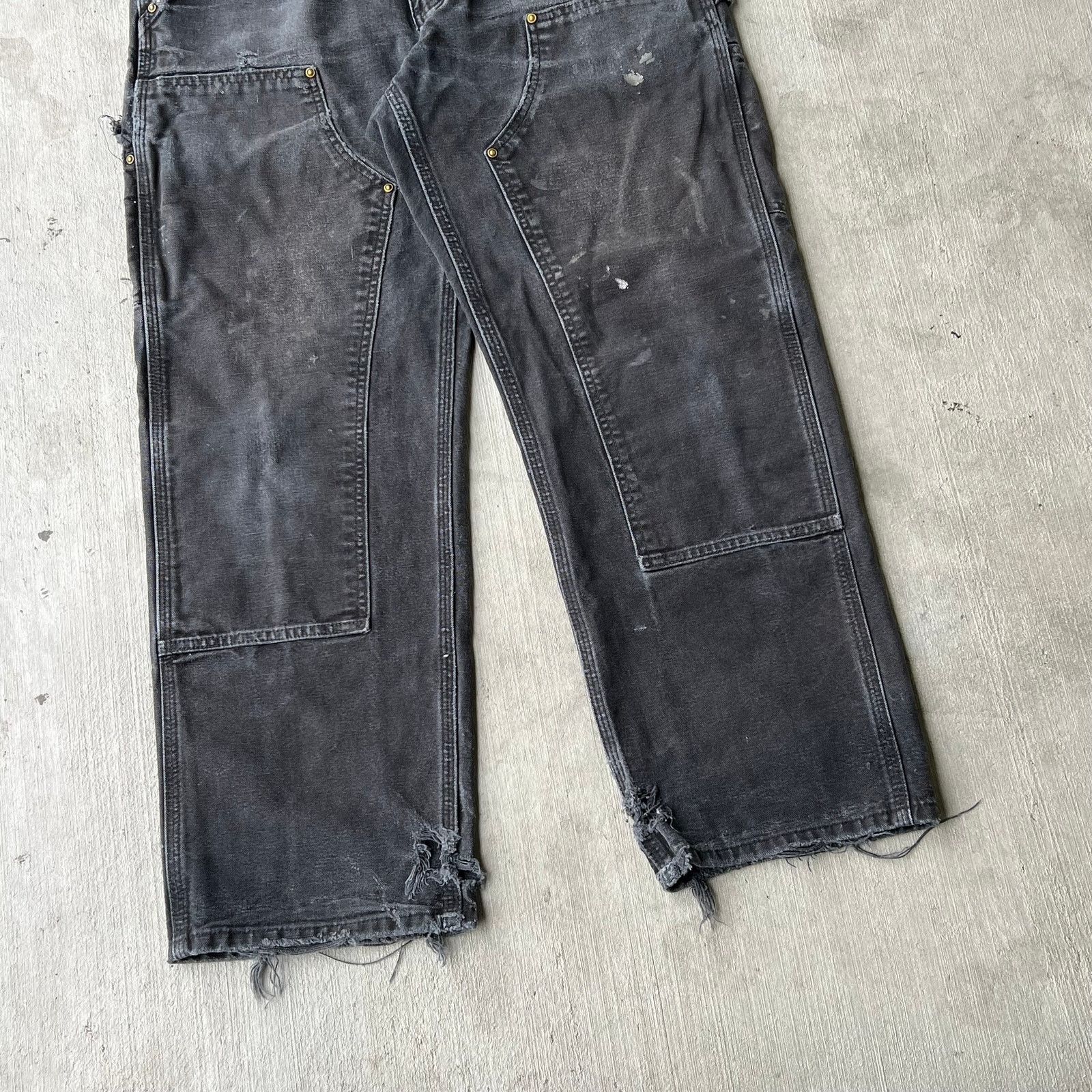Carhartt × Vintage Carhartt faded black double knee work wear carpenter pants Size US 31 - 3 Thumbnail