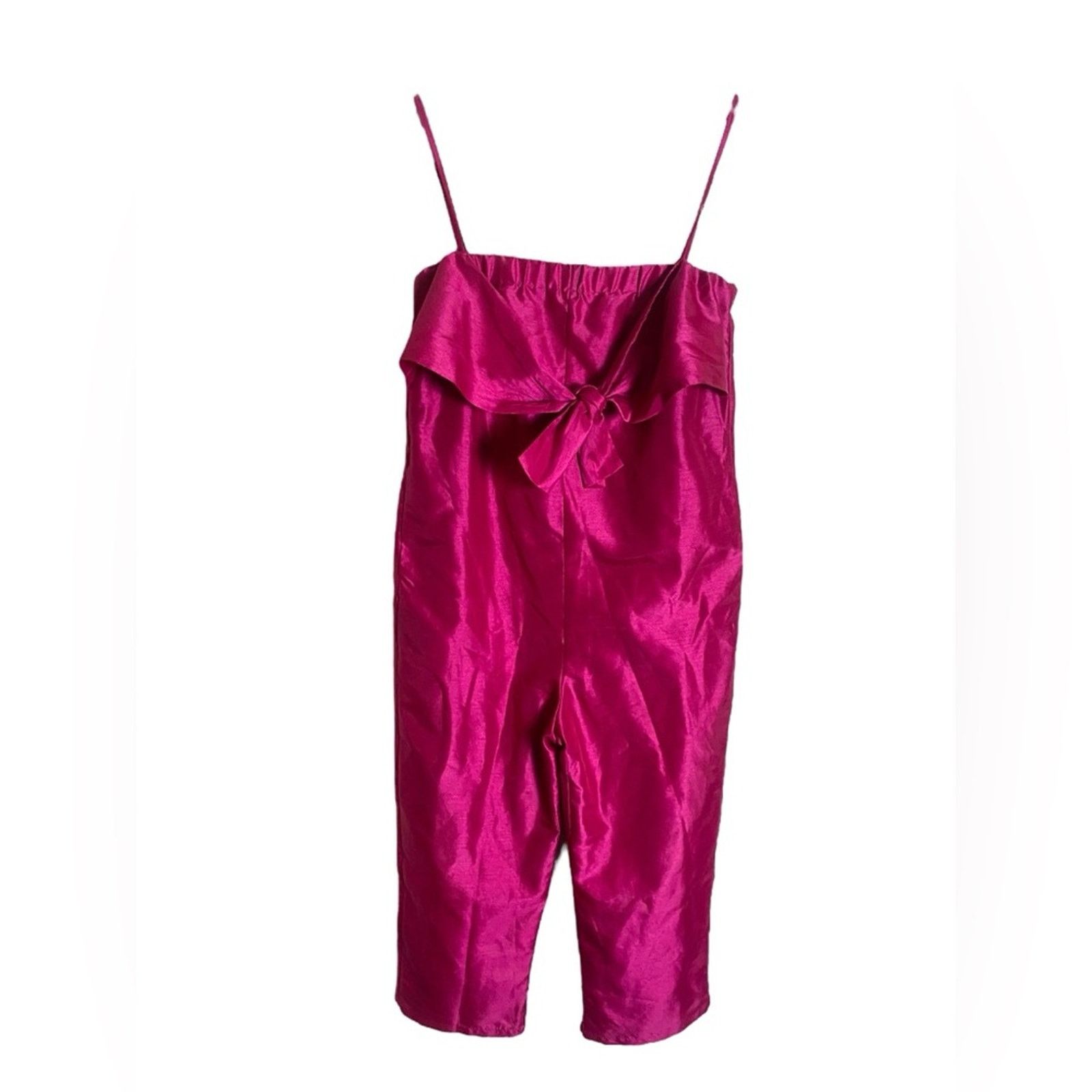 Anthropologie Anthropologie Hutch Satin Bow-Tie Jumpsuit Pink S Size 26" / US 2 / IT 38 - 2 Thumbnail