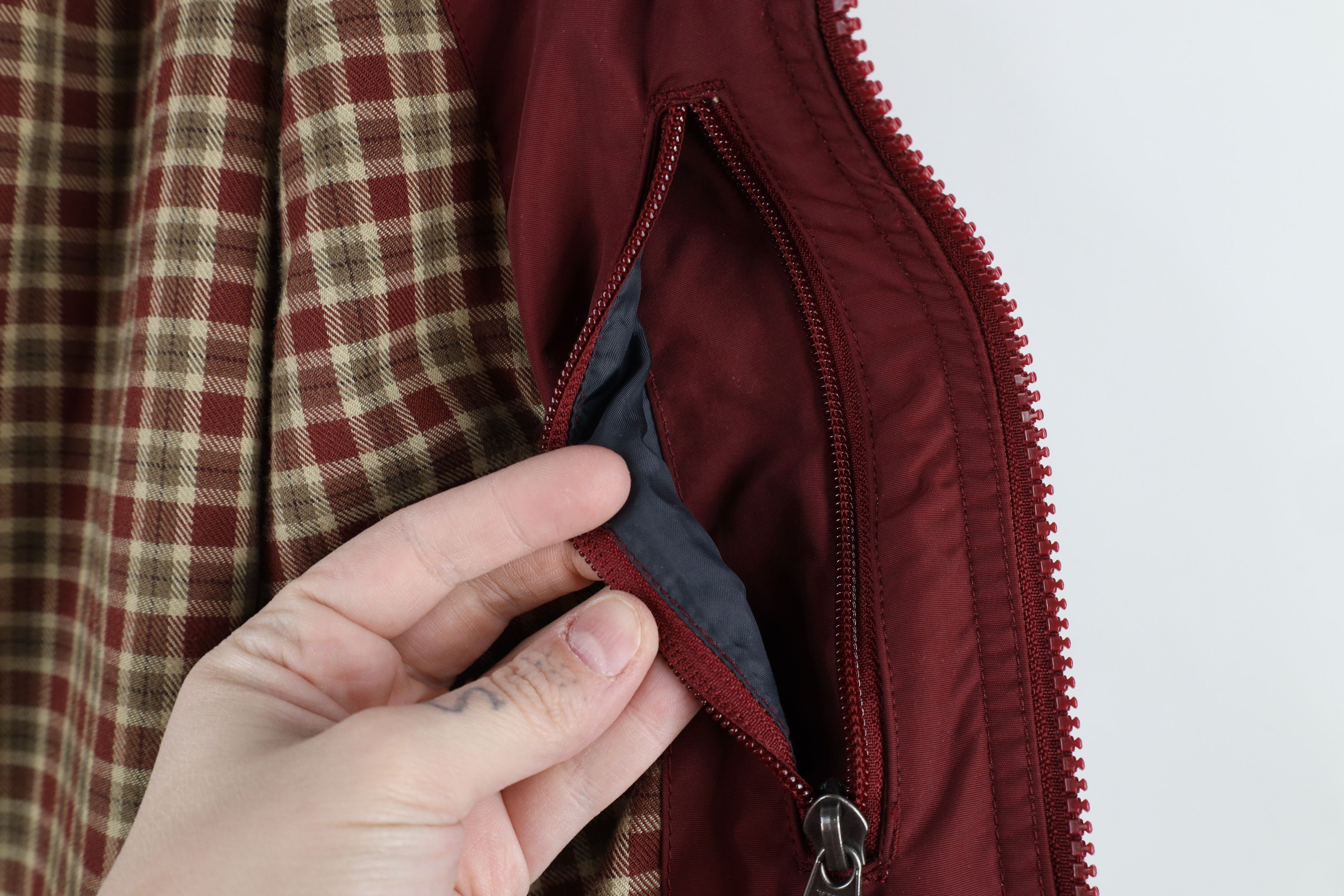 L.L. Bean × Vintage Vintage LL Bean Flannel Lined Full Zip Bombe Jacket Red Size US L / EU 52-54 / 3 - 11 Thumbnail