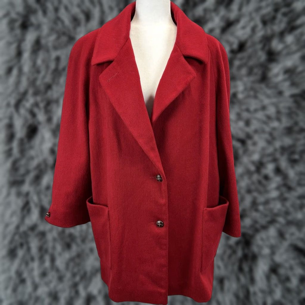 Talbots VINTAGE Talbots Wool Blend Coat Jacket Women 14 Red Oversized Pockets VGUC Mens/Womens Size XL / US 12-14 / IT 48-50 - 1 Thumbnail