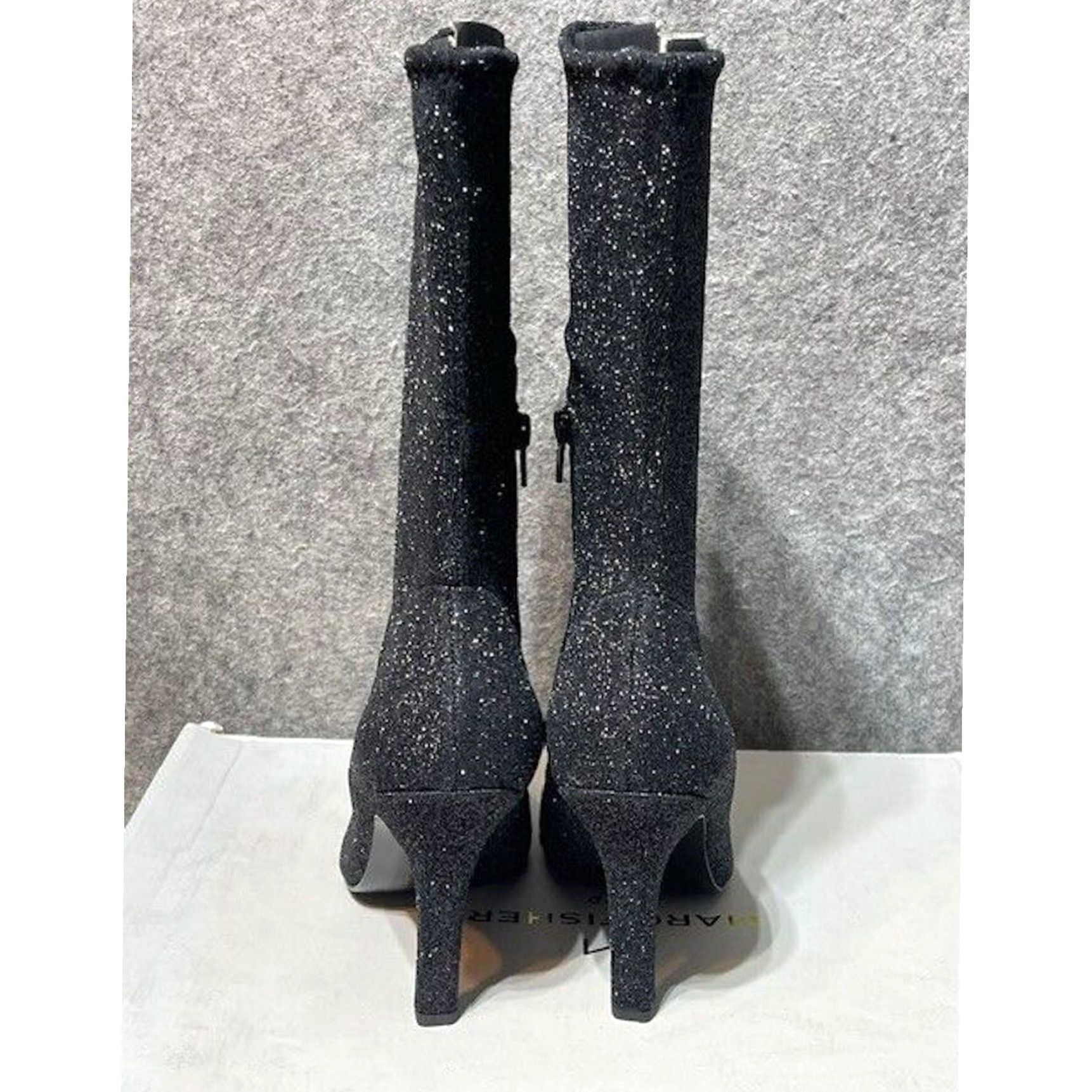 Marc Fisher Marc Fisher Stiletto Heel Boots 8.5 M Glam Glitter Whimsigoth Fairy Grunge Vamp Women Boots Mid-Calf Black Pointed Toe Zip Size US 9 / IT 39 - 4 Thumbnail
