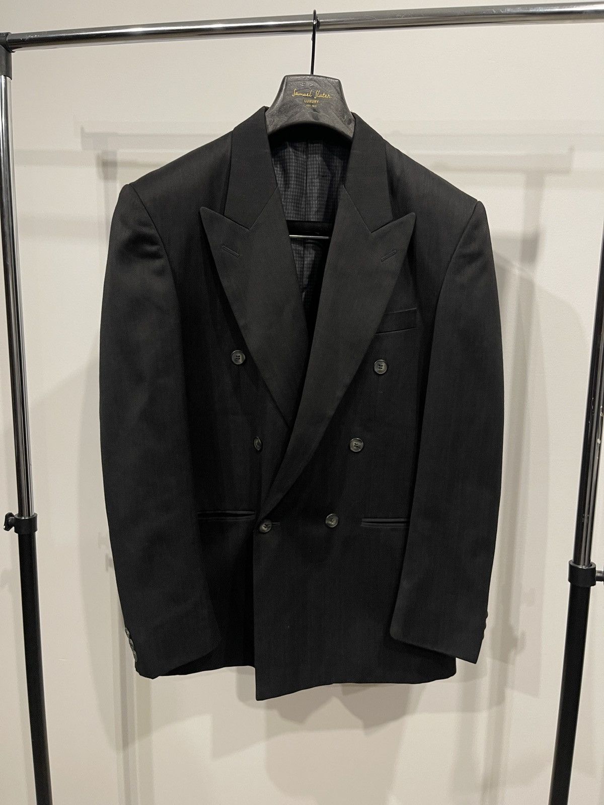 Vintage Vintage double-breasted blazer willson jacket black Size 38R - 4 Thumbnail