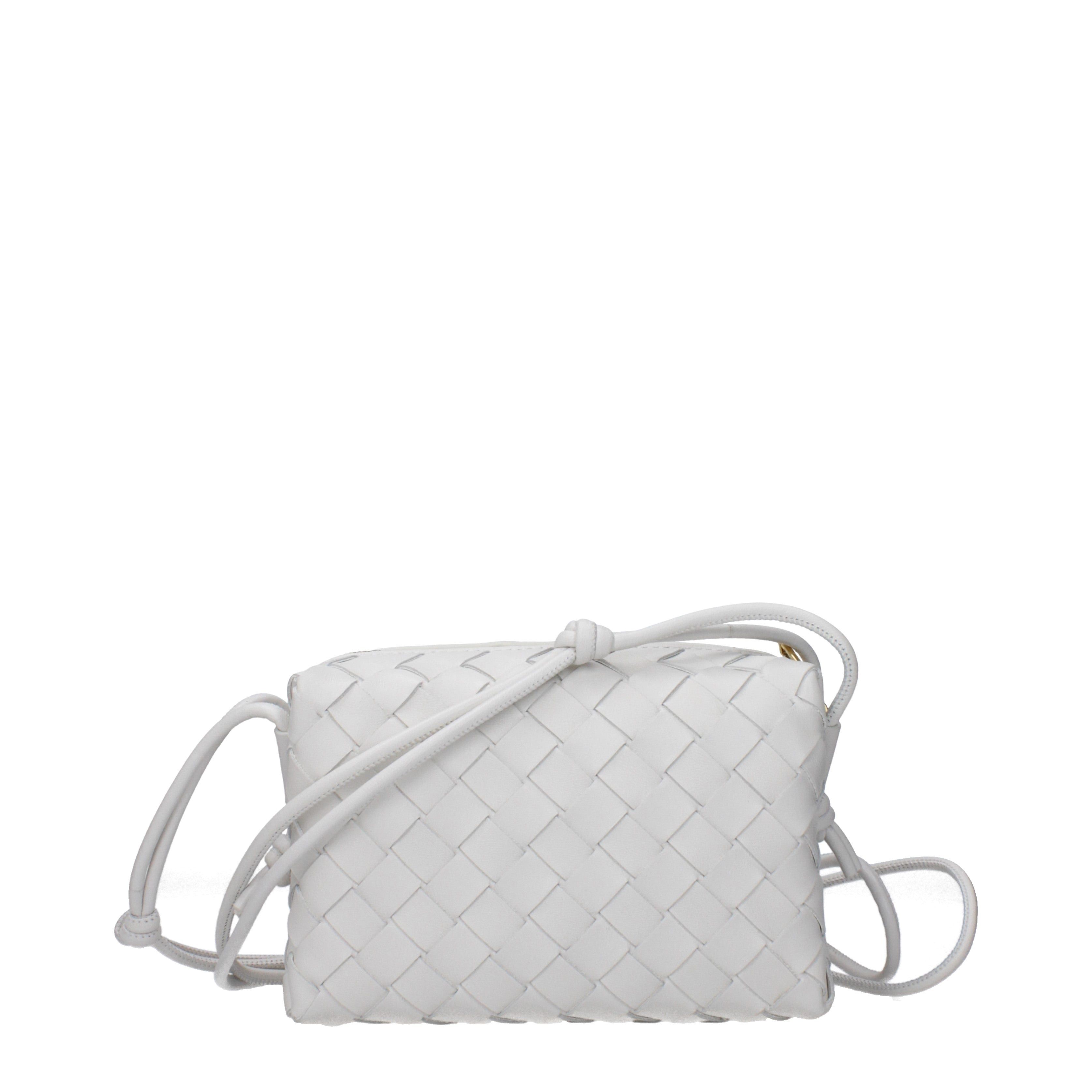 Bottega Veneta Crossbody Bag In Leather in White, Women's