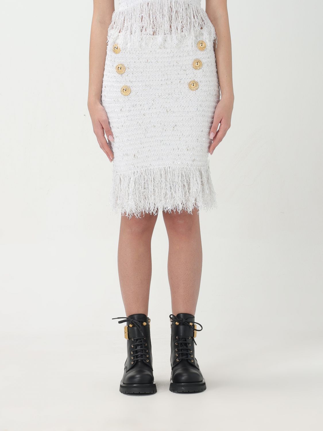 image of Balmain Skirt Woman White, Women's (Size 26)