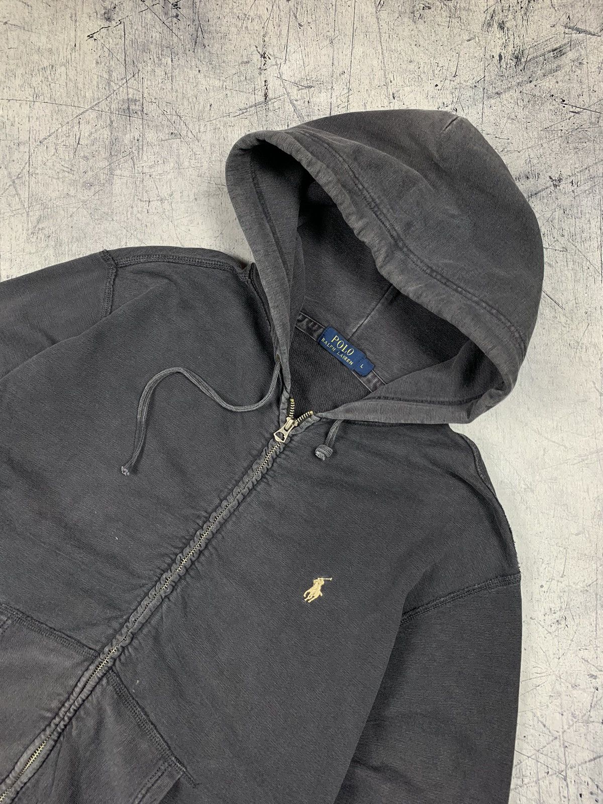 Polo Ralph Lauren × Vintage Vintage Polo Ralph Lauren Zip Hoodie Faded Washed Y2K Size US L / EU 52-54 / 3 - 2 Thumbnail