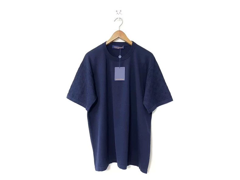 Louis Vuitton Louis Vuitton Blue Monogram Knit Short Sleeve-yf Size US L / EU 52-54 / 3 - 1 Thumbnail