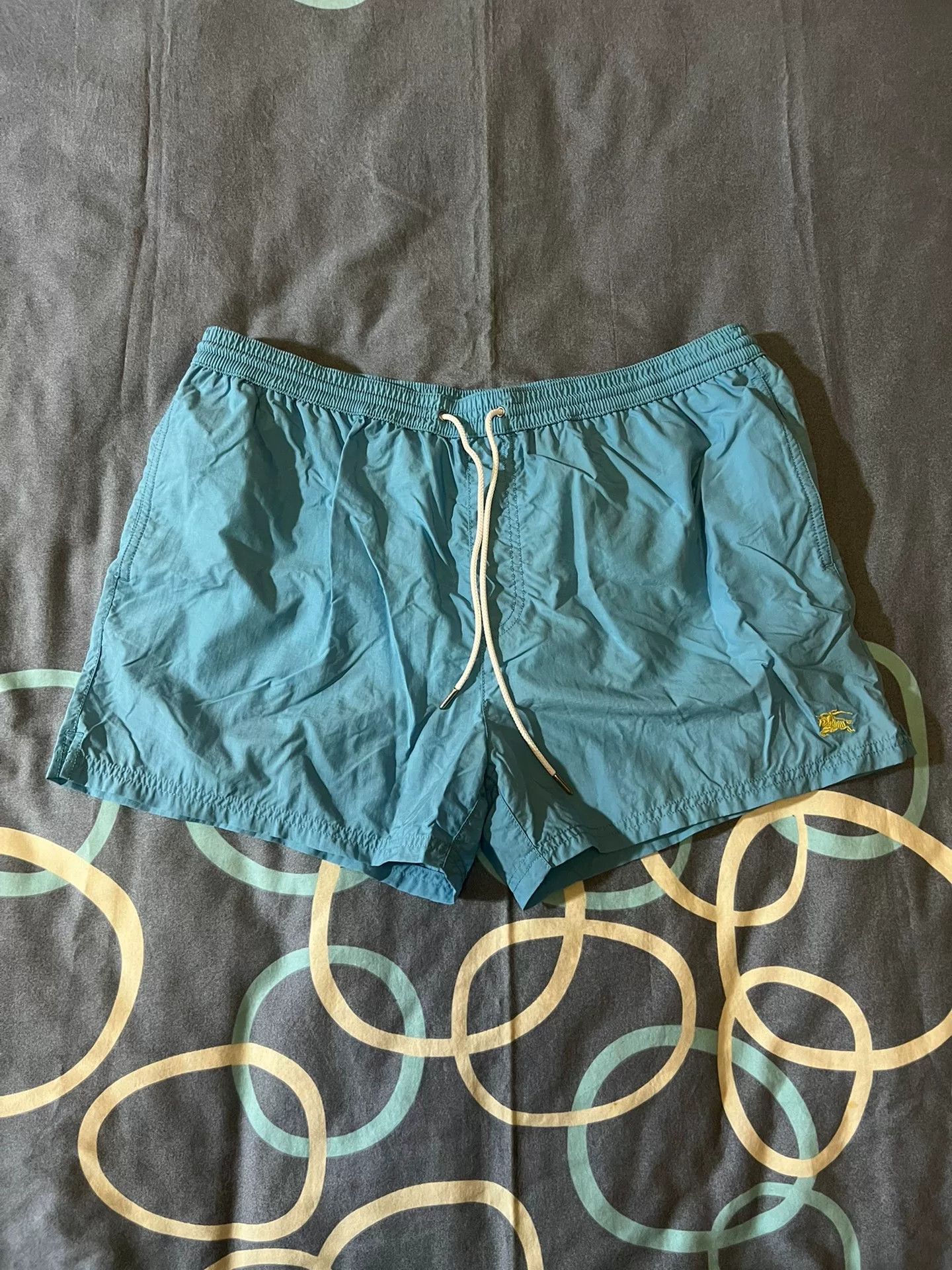 Burberry burberry embroidered beach shorts in lake blue Size US 34 / EU 50 - 1 Thumbnail