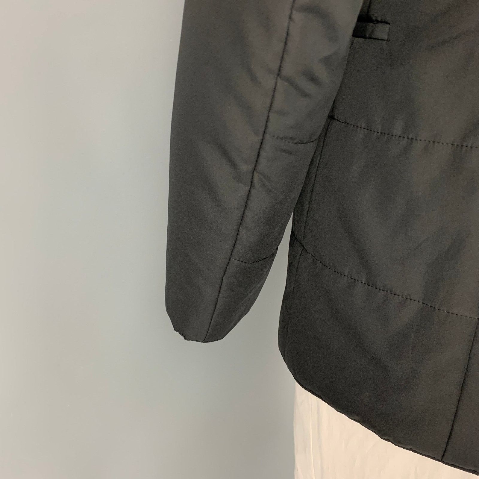 Calvin Klein Size 44 Black Quilted Polyester Sport Coat Size 44R - 5 Thumbnail