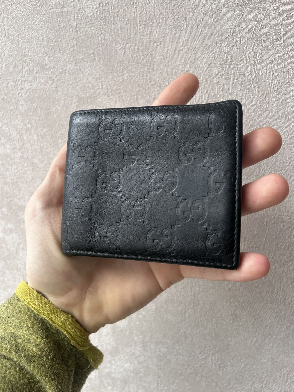 Gucci Gucci Monogram Leather Black Bifold Wallet Size ONE SIZE - 1 Thumbnail