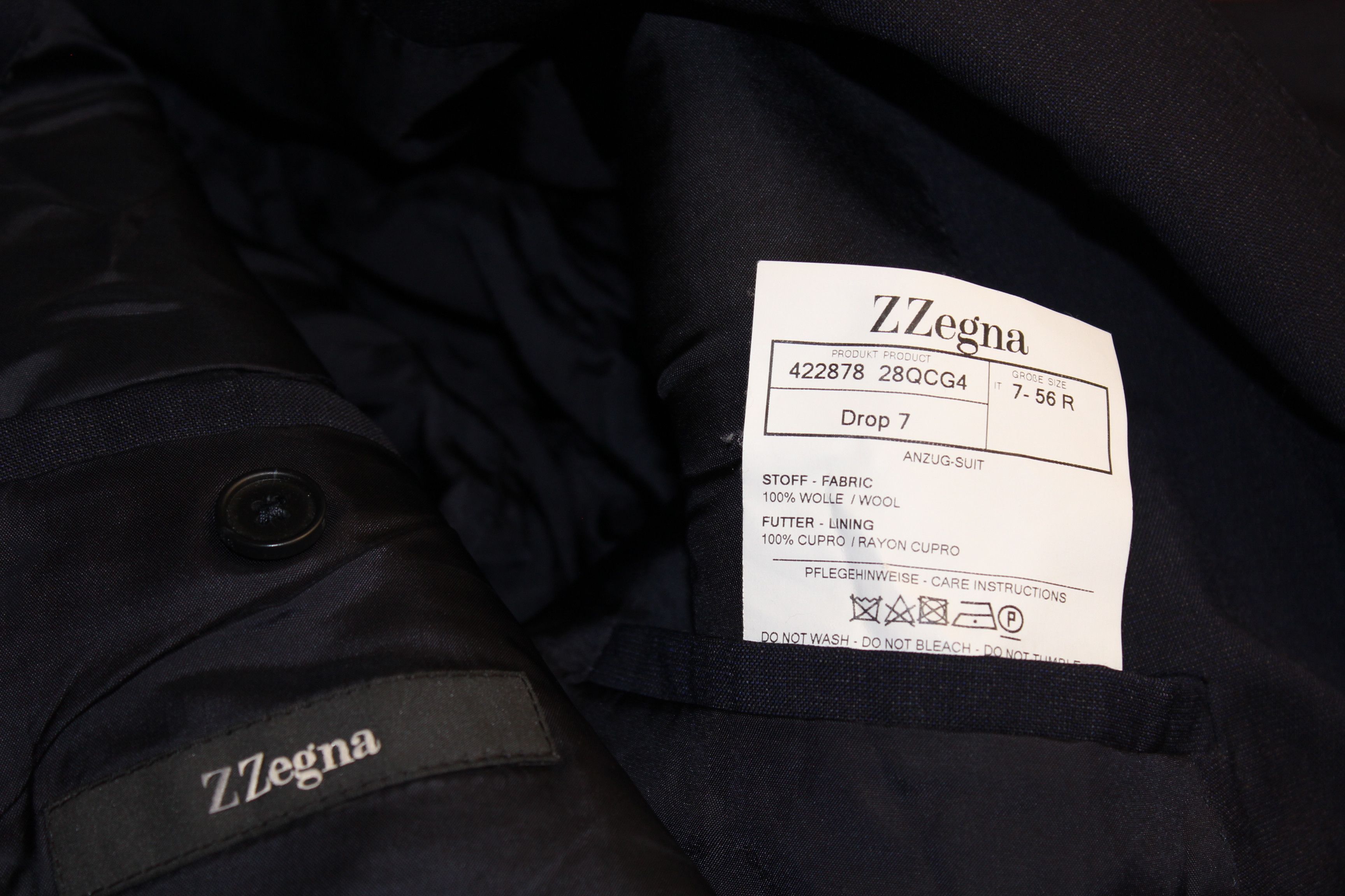 Designer Mens Z Zegna Drop 7 Classic Suit Tailoring Size 56 R Size 50R - 8 Thumbnail