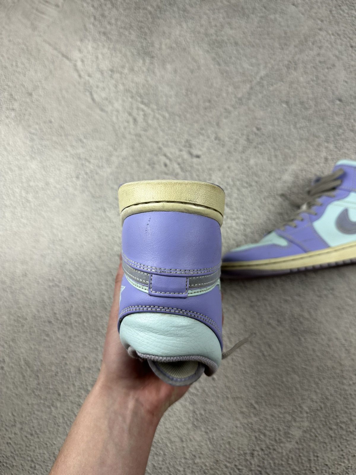 Nike Nike Jordan 1 Mid Purple Aqua Leather Sneakers Y2K Disressed Size US 8.5 / EU 41-42 - 7 Thumbnail