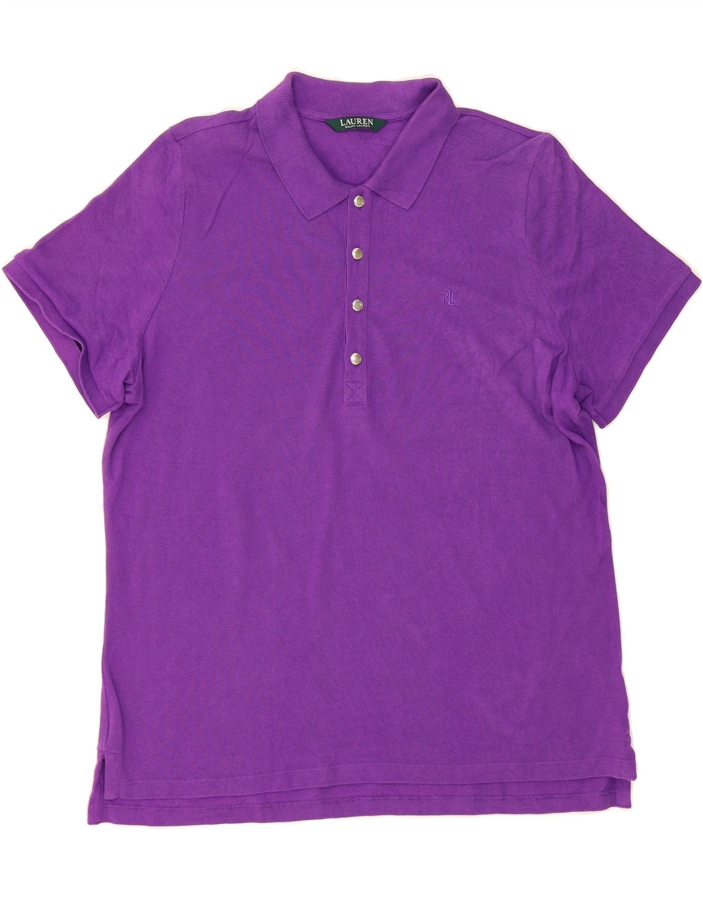 Ralph Lauren Mens Polo Shirt Large Purple Cotton Size US L / EU 52-54 / 3 - 1 Thumbnail