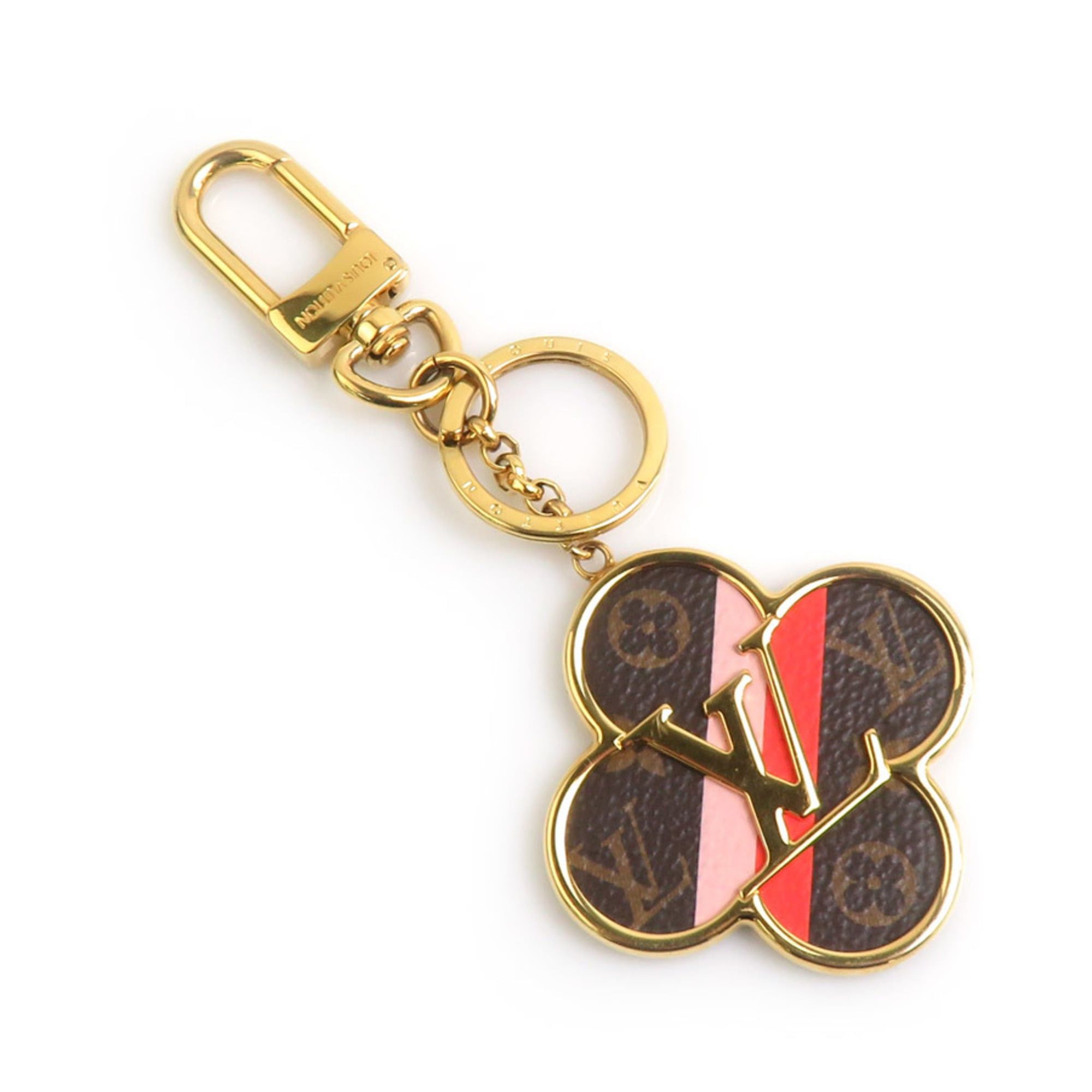 Louis Vuitton Louis Vuitton Porte Clés Into the Flower Metal Keyring, Gold, Brown, and Pink, Women's, M69406, Free Shipping, e61597j Size ONE SIZE - 1 Thumbnail