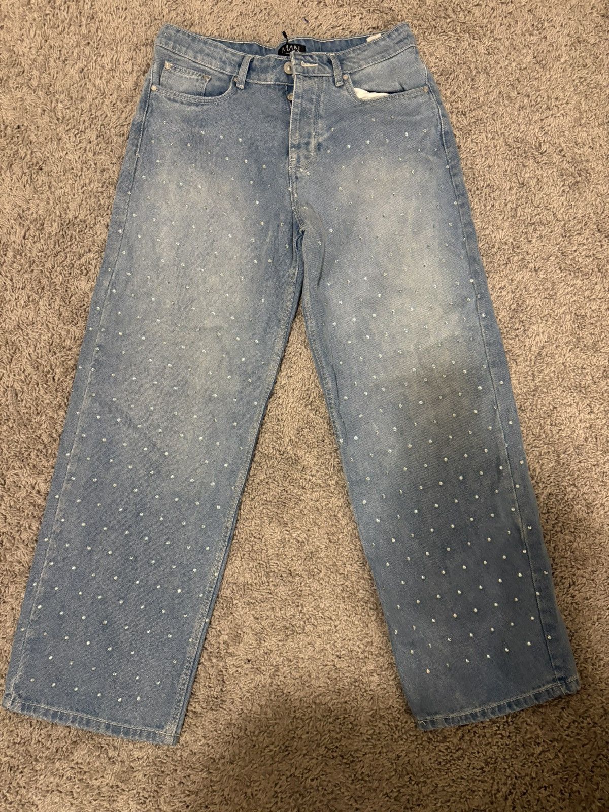 Boohoo Boohooman rhinestone jeans Size US 32 / EU 48 - 2 Thumbnail
