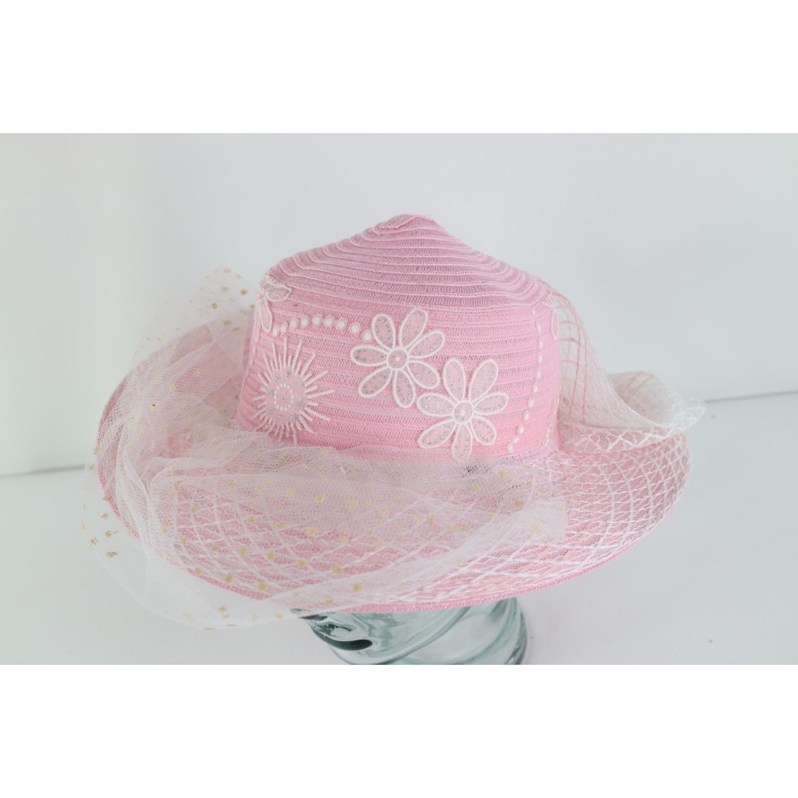 Vintage Vintage 90s Streetwear Lace Birdcage Flower Derby Church Hat Size ONE SIZE - 1 Thumbnail
