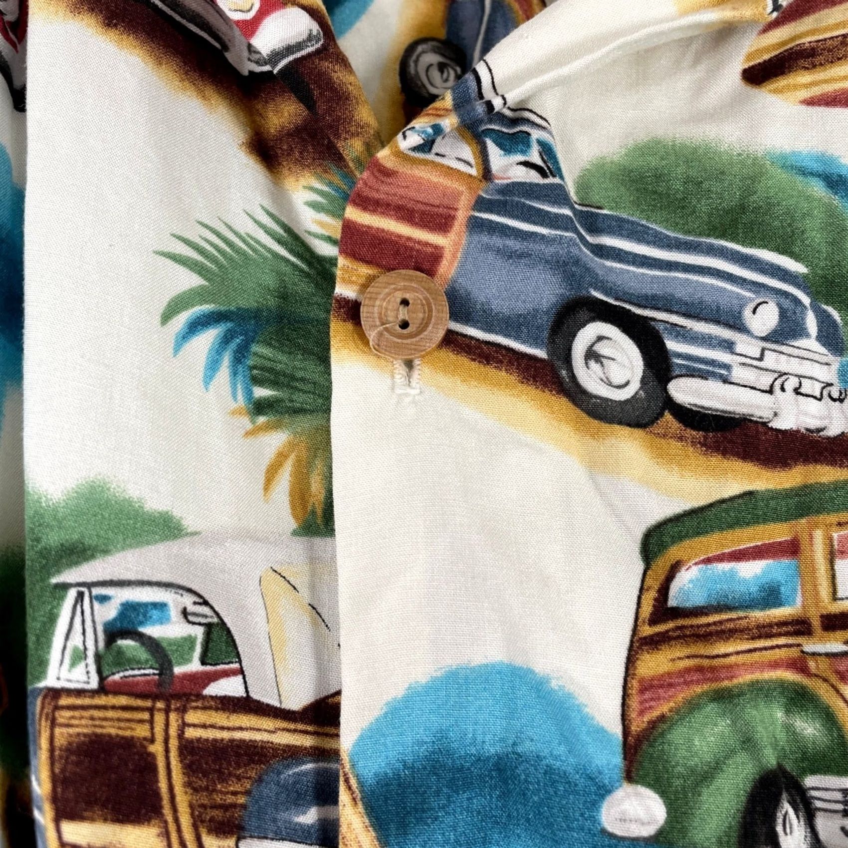 Vintage VINTAGE Diamond Head Sportswear Shirt Mens Large White Woody Wagon Surf Rayon Hawaiian Size US L / EU 52-54 / 3 - 6 Thumbnail