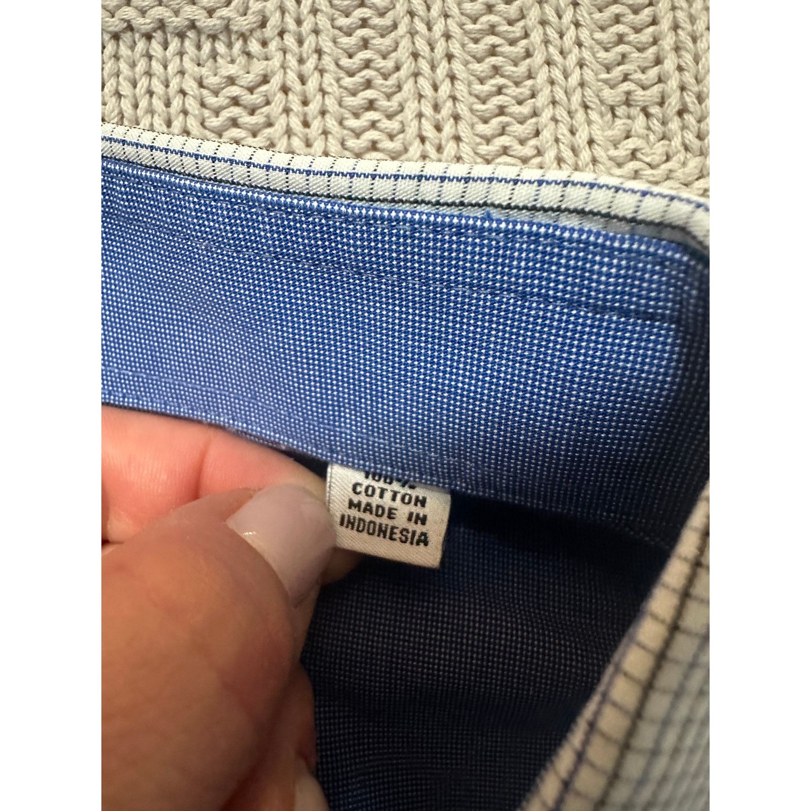 Isaac Mizrahi Isaac Mizrahi blue microplaid slim fit button down size 17.5 Size US XL / EU 56 / 4 - 6 Thumbnail