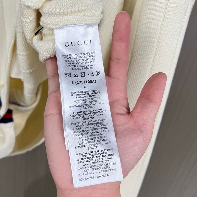 Gucci Gucci Milky white double G embroidered gold buckle knitted Size L / US 10 / IT 46 - 8 Thumbnail