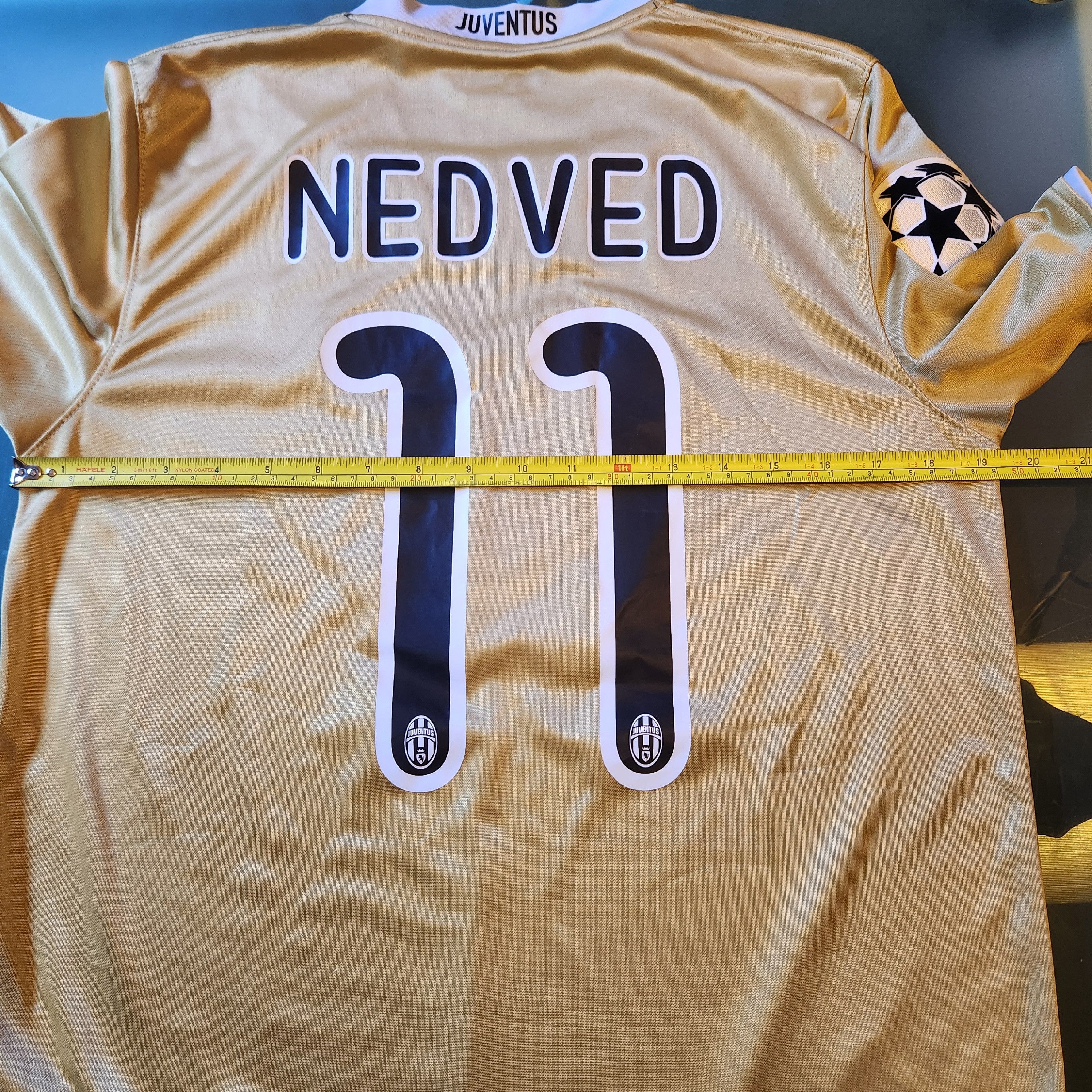 Nike Authentic Retro Juventus NEDVED 2008-2009 08/09 Away Gold Size US M / EU 48-50 / 2 - 16 Thumbnail