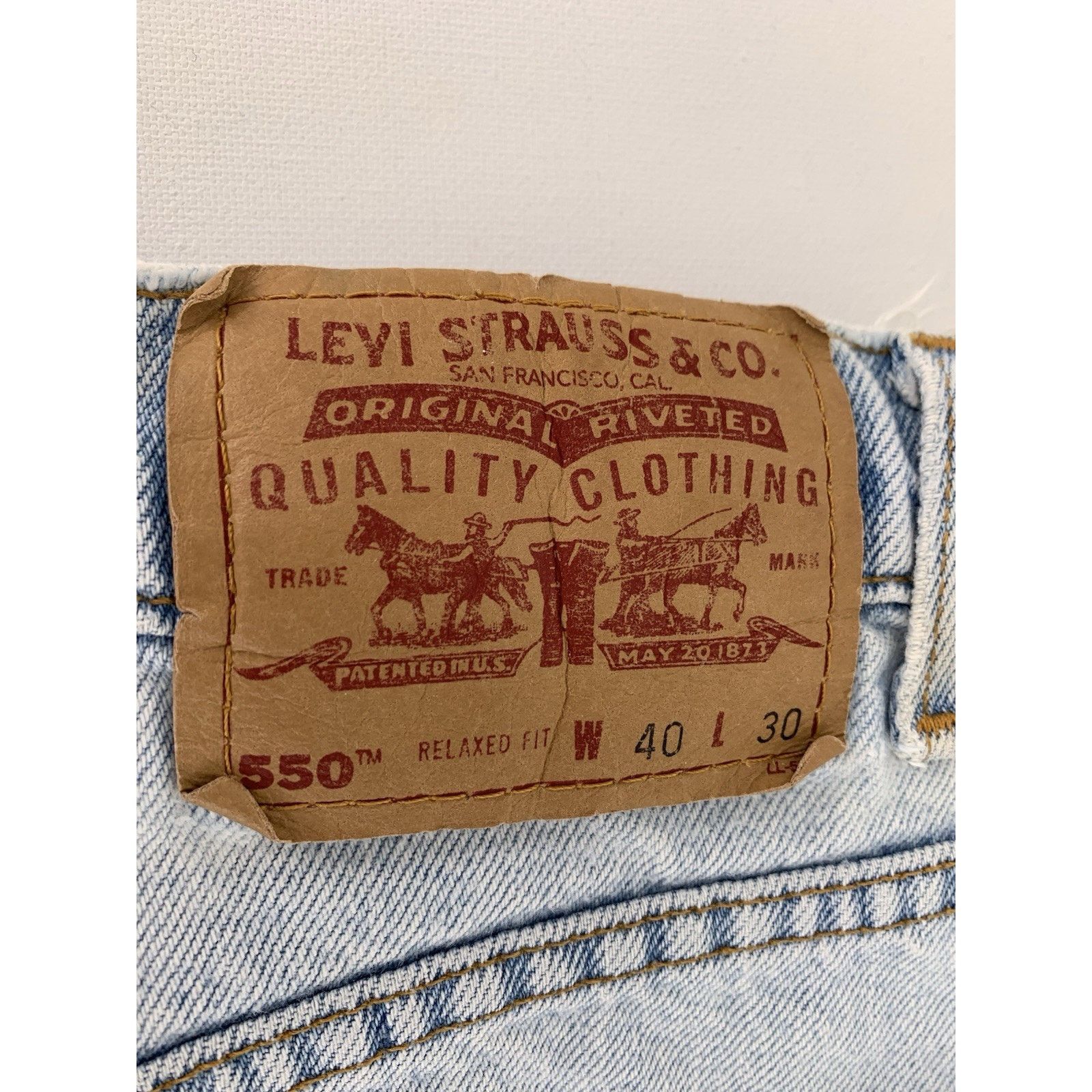Levi's VTG Levi’s 550 Jeans 38x30 Blue Relaxed Fit USA Thrashed Size US 38 / EU 54 - 5 Thumbnail