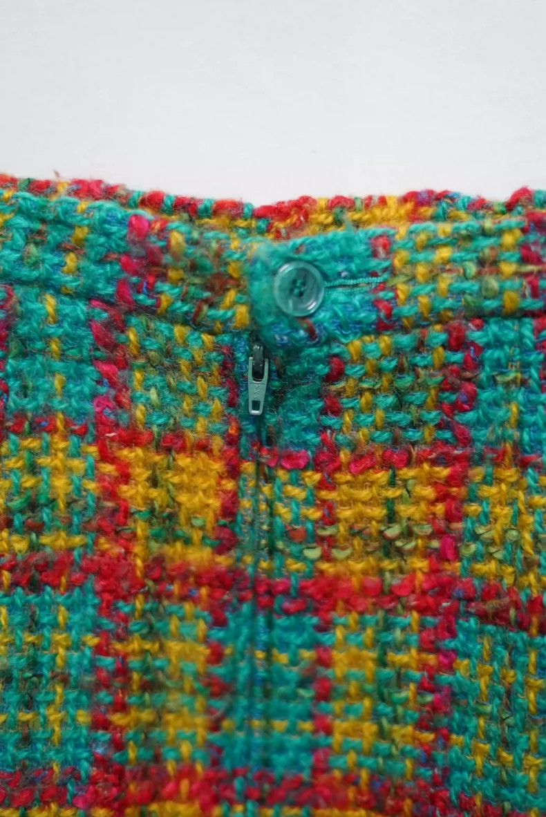 Kenzo KENZO A beautiful knitted checkered baggy skirt Size 25" / US 0 / IT 36 - 8 Thumbnail