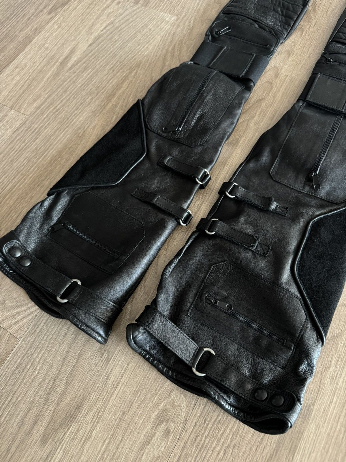 Raf Simons A/W 2007 Long Leather Biker Gloves Size ONE SIZE - 3 Thumbnail