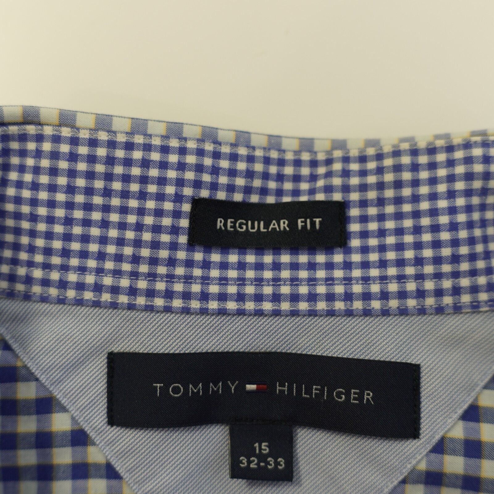 Tommy Hilfiger Tommy Hilfiger Regular Fit Gingham Plaid Blue Flip Cuff Dres Size US M / EU 48-50 / 2 - 10 Thumbnail