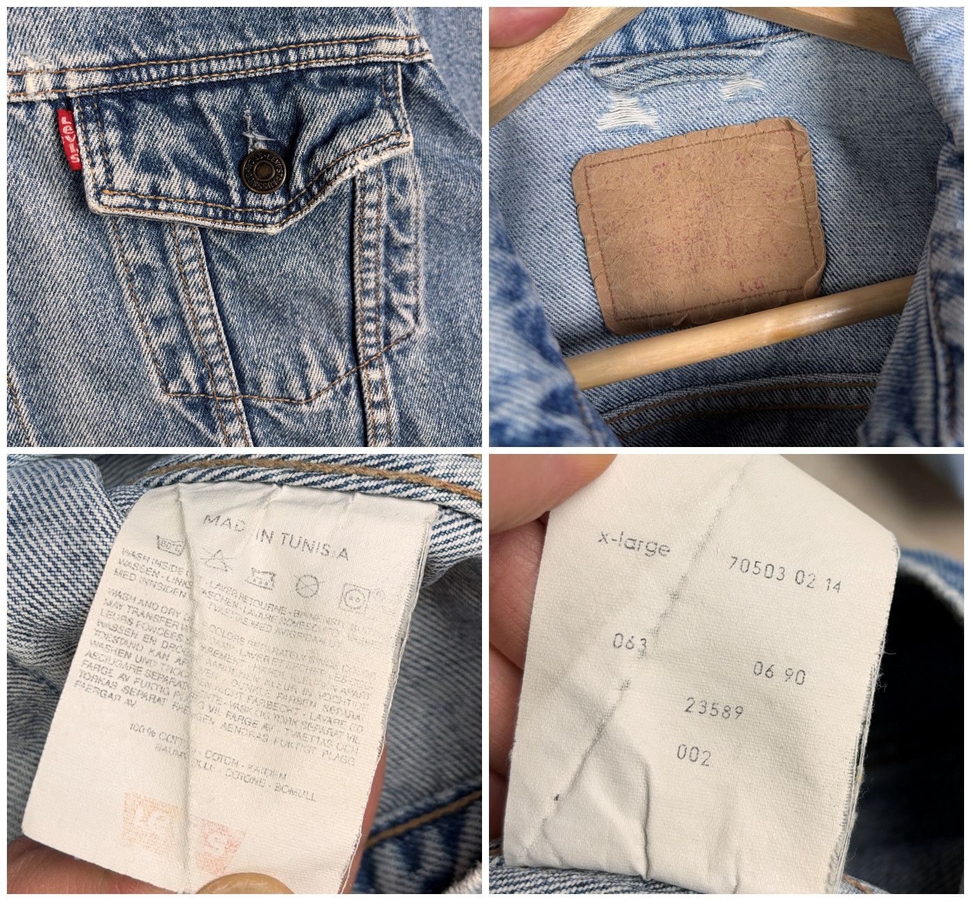 Levi's Vintage Levi's 70503 02 Distressed Denim Trucker Jacket Size US XL / EU 56 / 4 - 4 Thumbnail