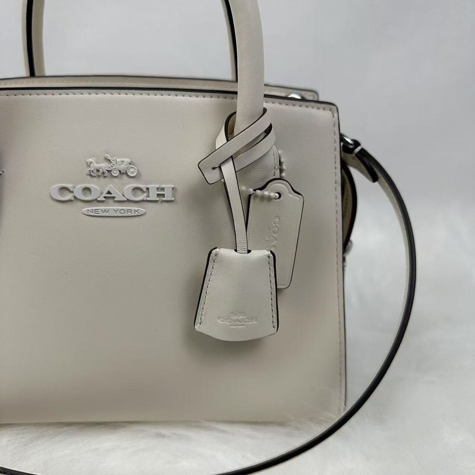 Coach COACH Andrea Carryall Bag Crossbody Leather/Chalk CP081 NWT Size ONE SIZE - 10 Thumbnail