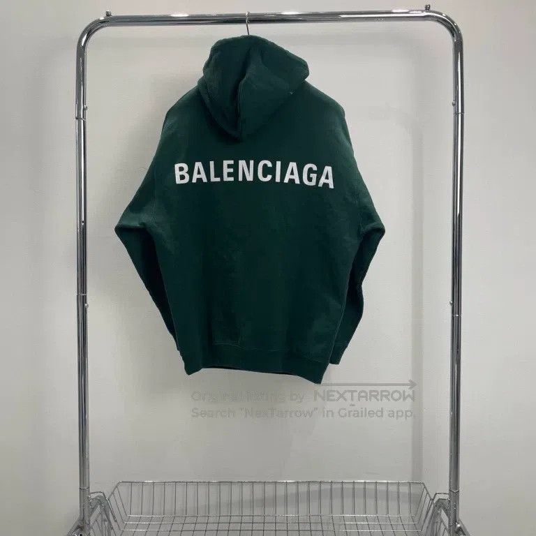 Balenciaga Balenciaga Back printed logo green hoodie Size US XS / EU 42 / 0 - 2 Thumbnail