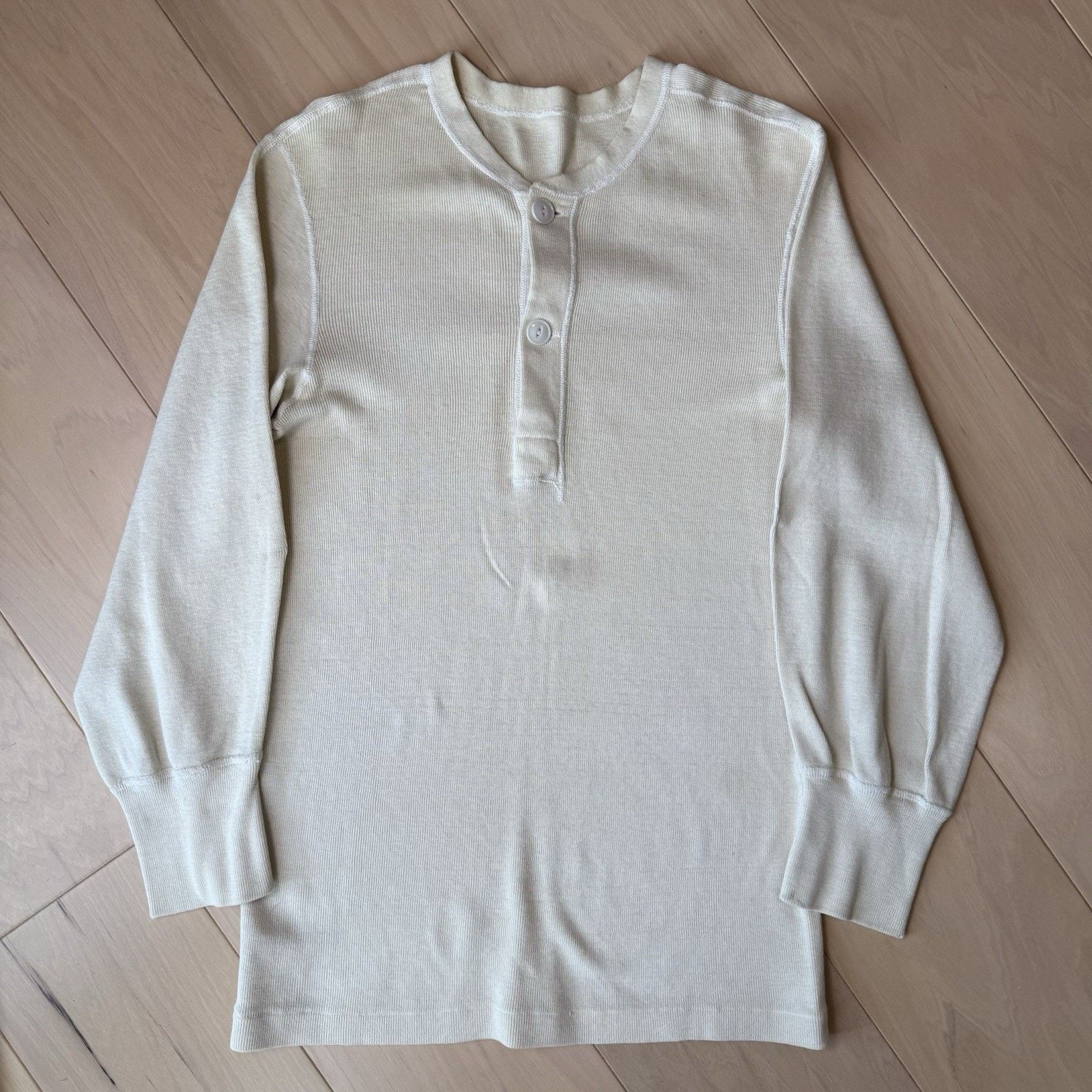 Vintage Vintage Military Thermal Shirt Medium Cream 60s Henley Size US M / EU 48-50 / 2 - 3 Thumbnail
