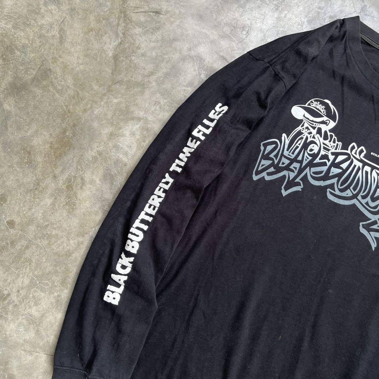 JNCO 2000s Black Butterfly JNCO Style Graffiti Longsleeve Shirt Size US XL / EU 56 / 4 - 3 Thumbnail