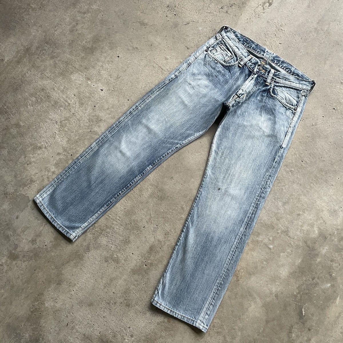 Edwin × Jean × Vintage W32x30💥 Vintage Edwin Faded Denim Jeans Pants Hot Items Size US 32 / EU 48 - 2 Thumbnail