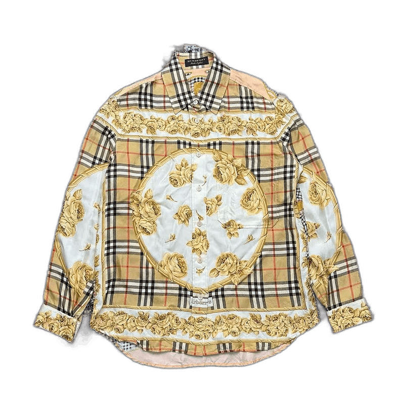 Burberry Burberry Floral Check Silk Shirt Size US M / EU 48-50 / 2 - 1 Thumbnail