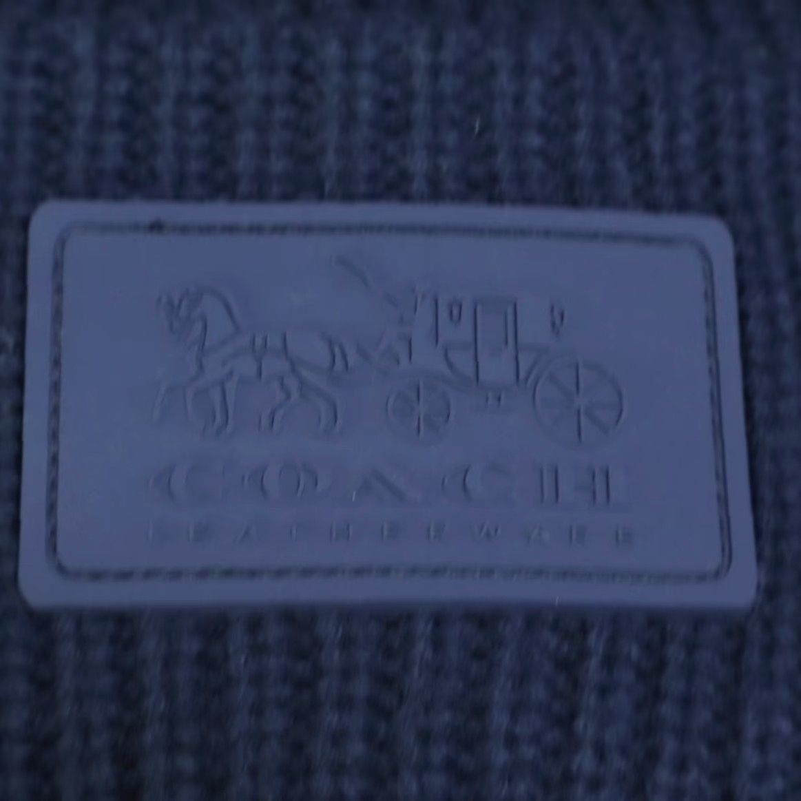 Coach VINTAGE Coach Knit Leather Patch Wool Blend Beanie Navy Women's OS Size ONE SIZE - 3 Thumbnail