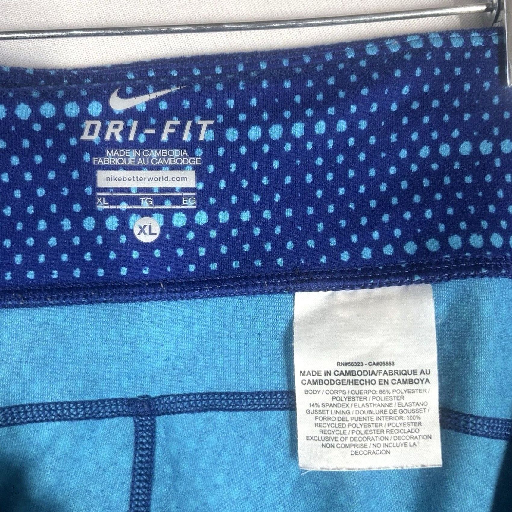Nike Nike Dri Fit Running Leggings Womens XL Blue Ankle Yoga Sport Athleisure Pockets Moisture Wicking Reflective Adventure Size 40" / US 18 - 5 Thumbnail