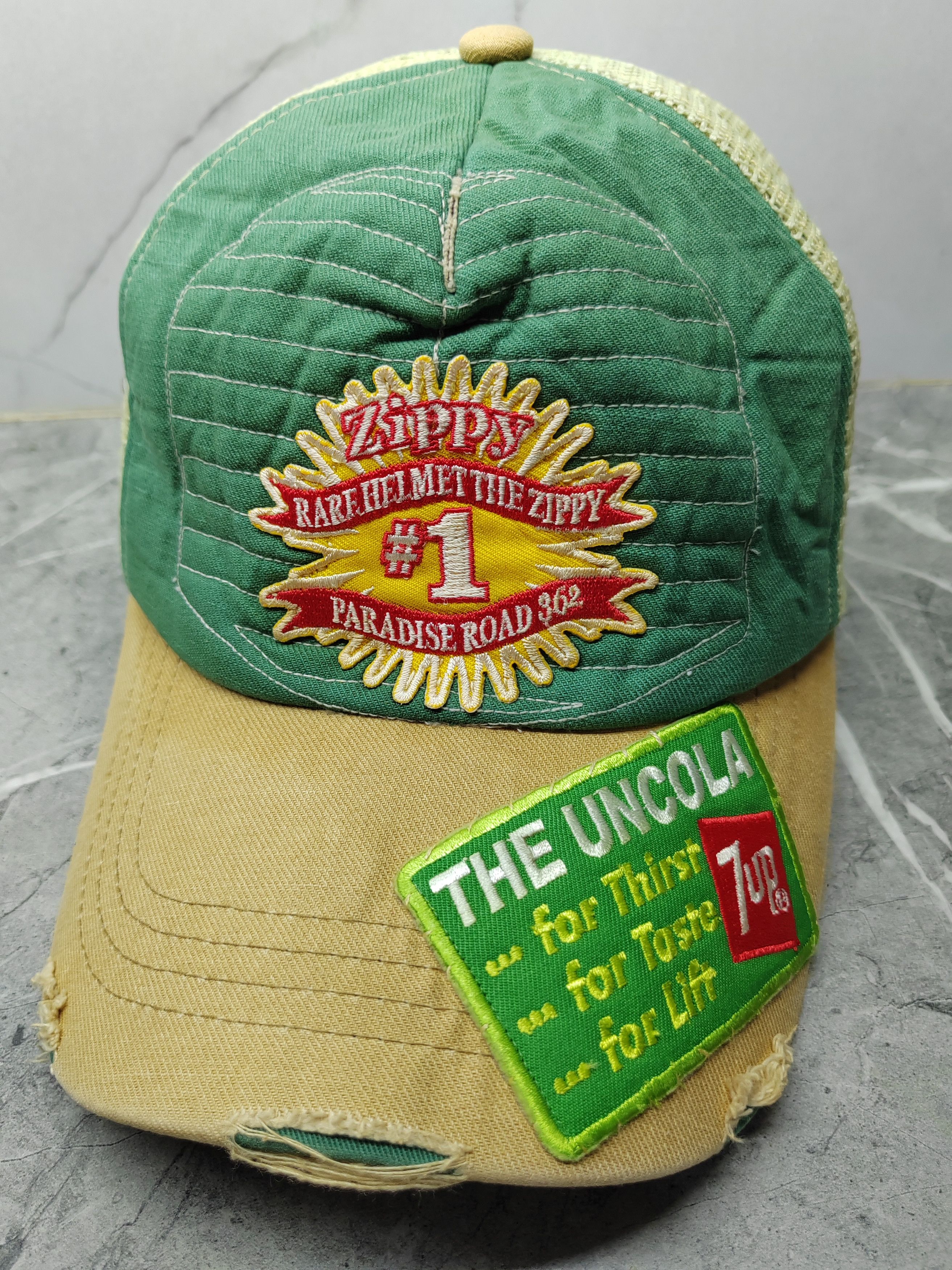 Japanese Brand Vintage 7up Zippy Cola Distressed Style Trucker Hat Cap Size ONE SIZE - 1 Thumbnail