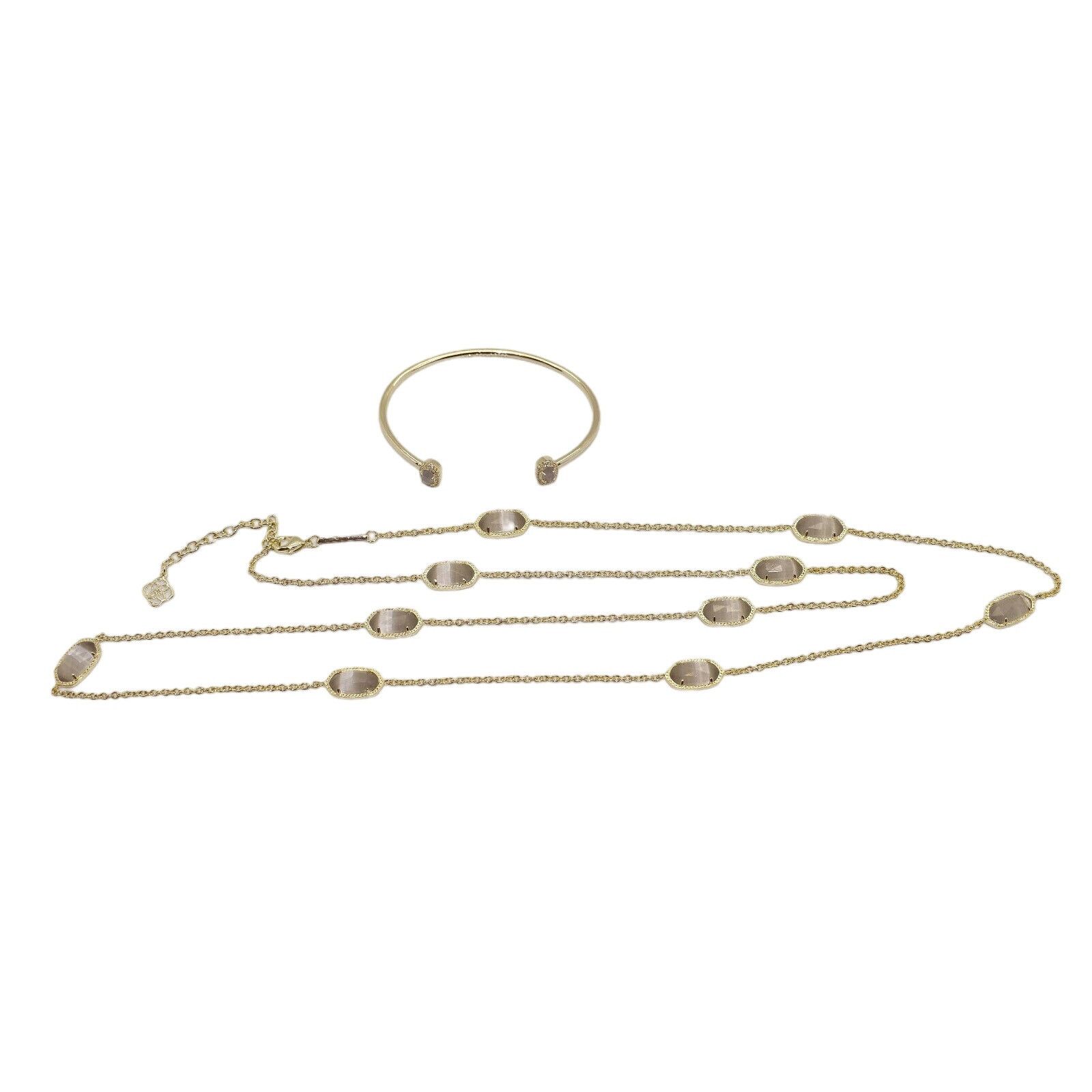 Kendra Scott KENDRA SCOTT Necklace Opaque Glass Stone Bangle Bracelet Set Size ONE SIZE - 1 Thumbnail