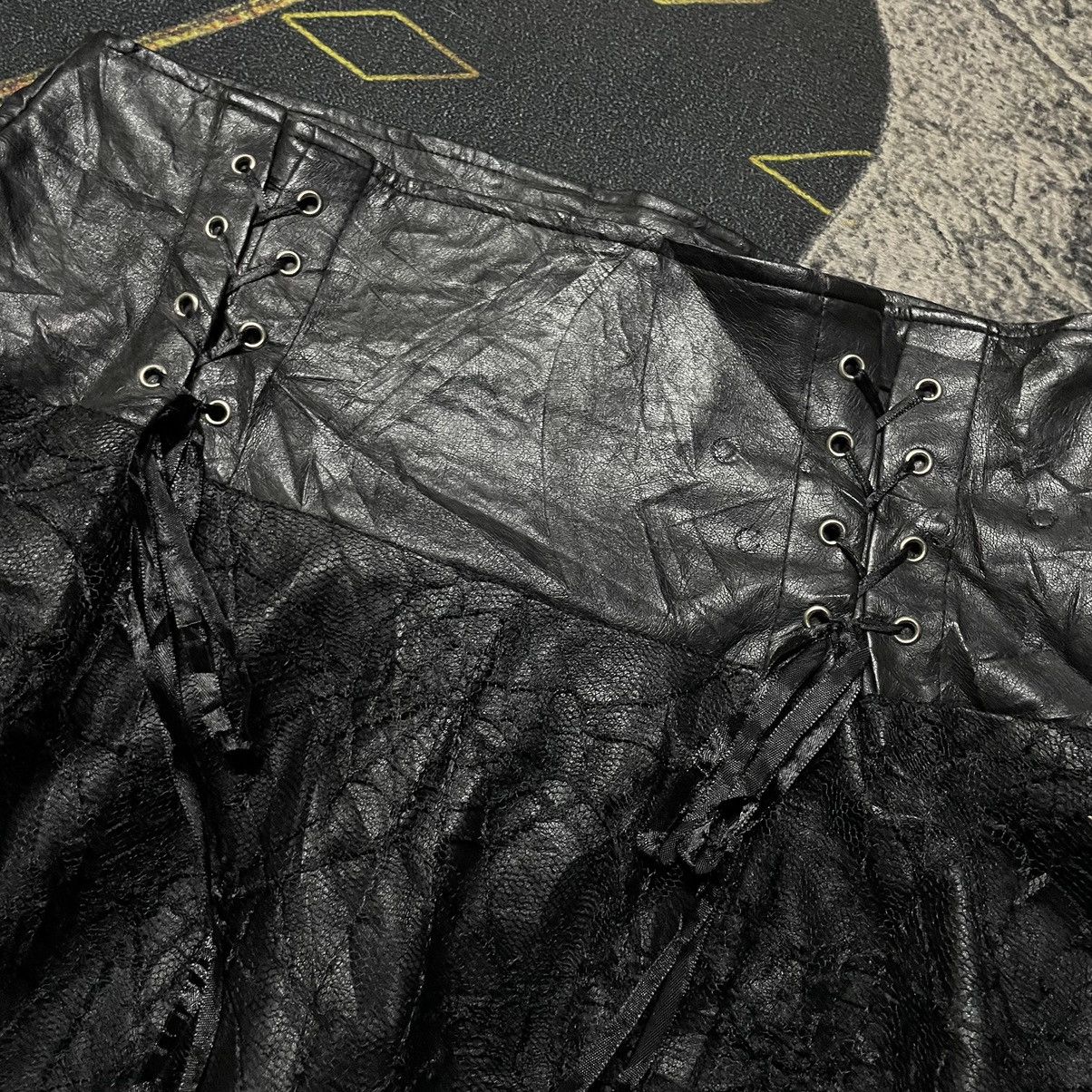 Japanese Brand × KMRii 💥- KMRII Ştyle Asymmetrical Mesh Layered Leather Skirt Size 29" - 3 Thumbnail