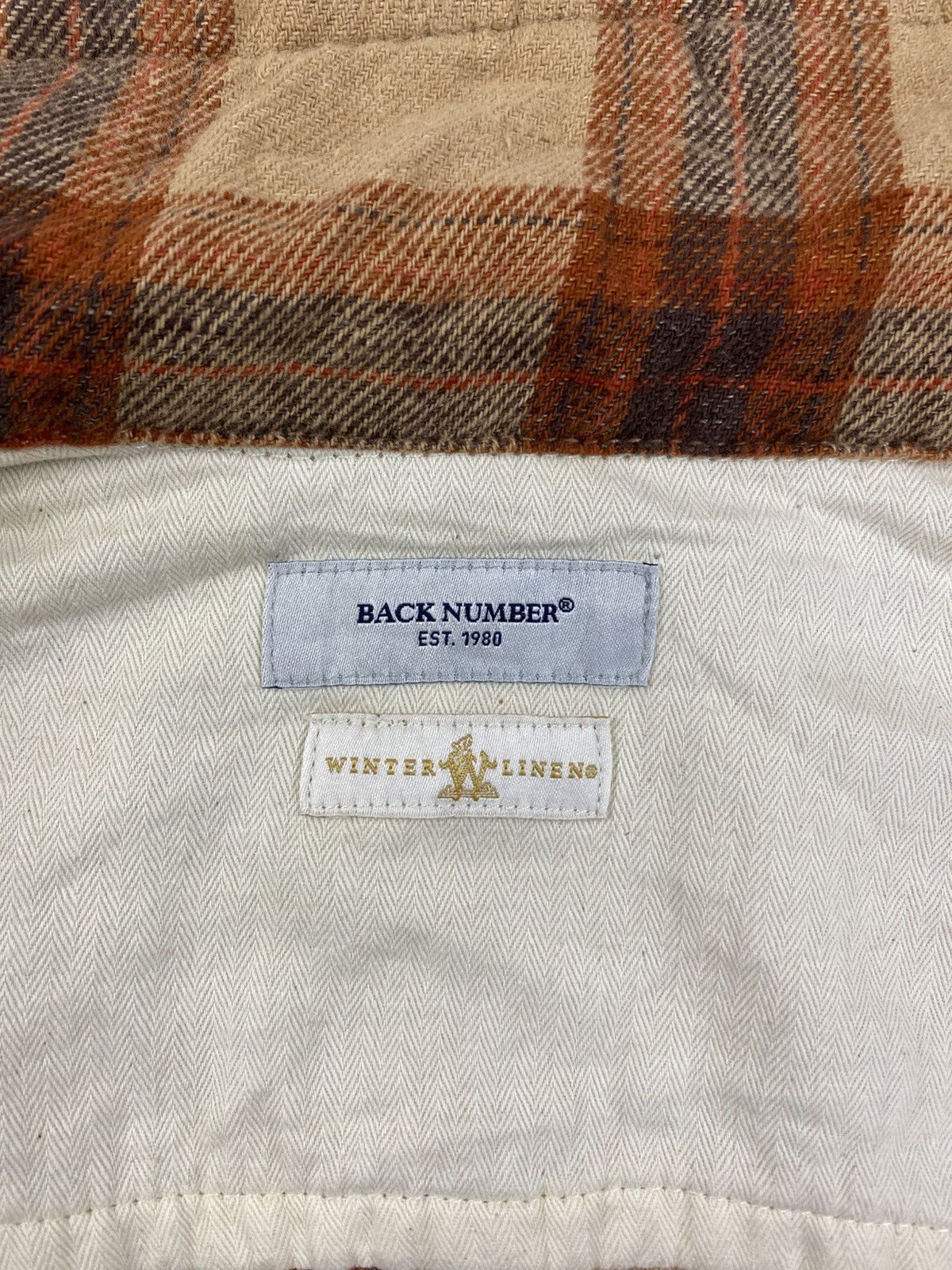 Flannel × Japanese Brand × Vintage Vintage Back Number Brown Checked Flannel Size US L / EU 52-54 / 3 - 9 Thumbnail