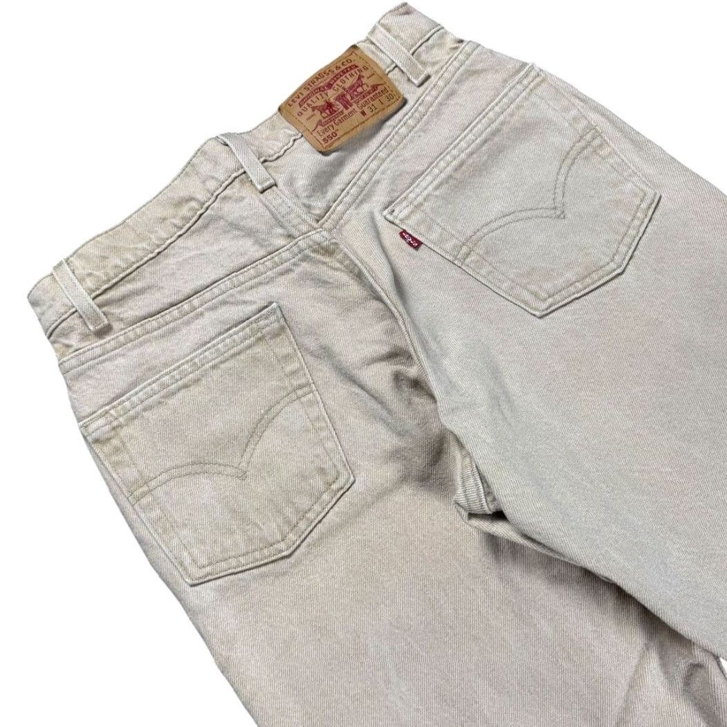 Levi's VINTAGE Levi's Jeans 550 Beige 90s Y2K Relaxed Straight Mens 30x29 Jeans - Denim Cotton Zip Button Size US 30 / EU 46 - 3 Thumbnail
