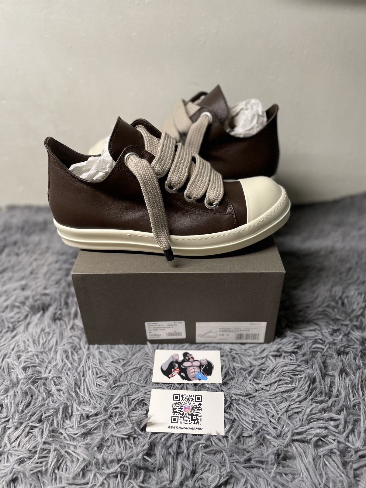 Rick Owens Rick Owens Ramone Low Jumbo Lace Macassar/Milk Size US 15 / EU 48 - 2 Thumbnail