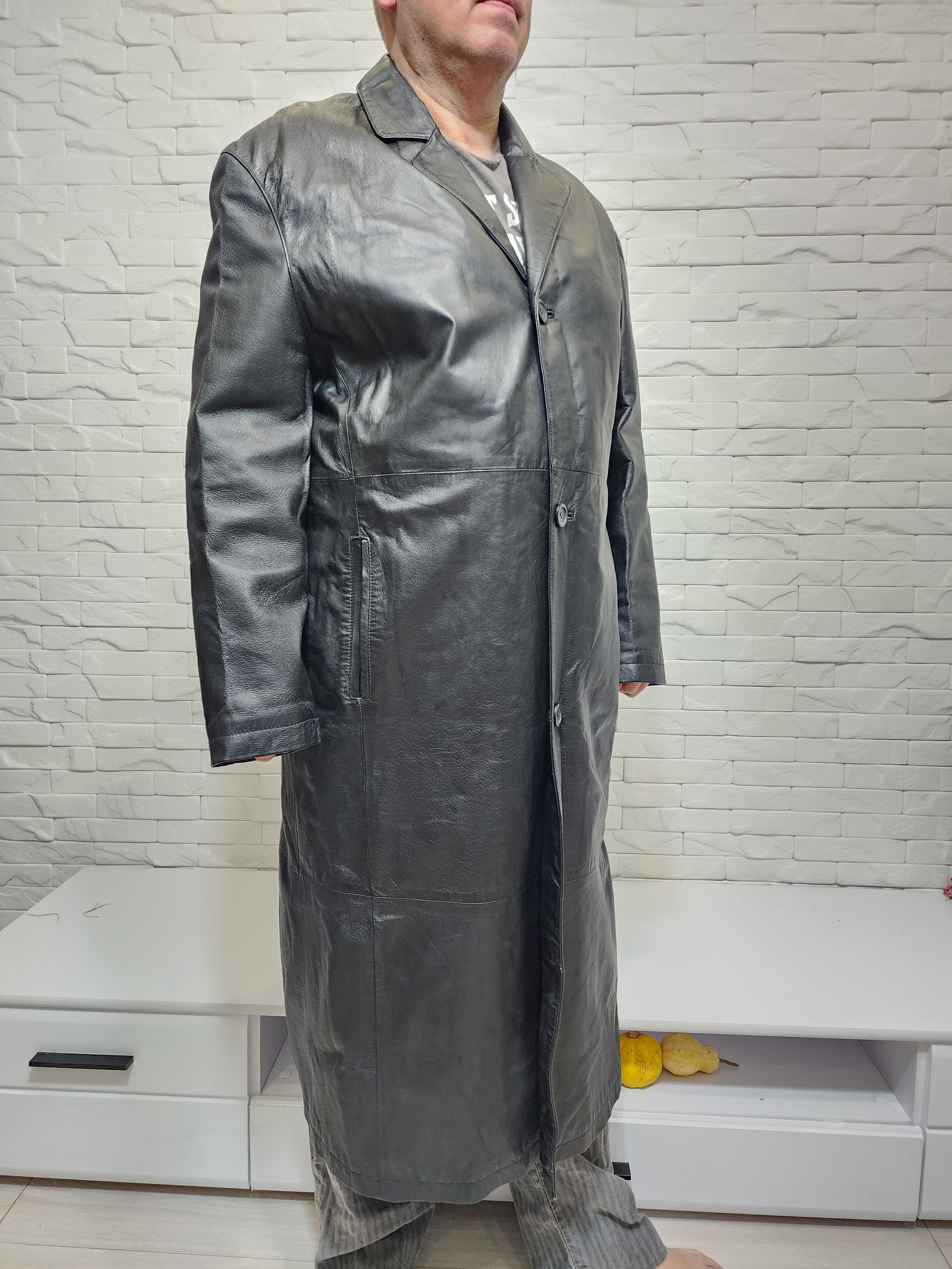 Genuine Leather Long Black Genuine Leather Jacket - Men's Style Size US L / EU 52-54 / 3 - 4 Thumbnail