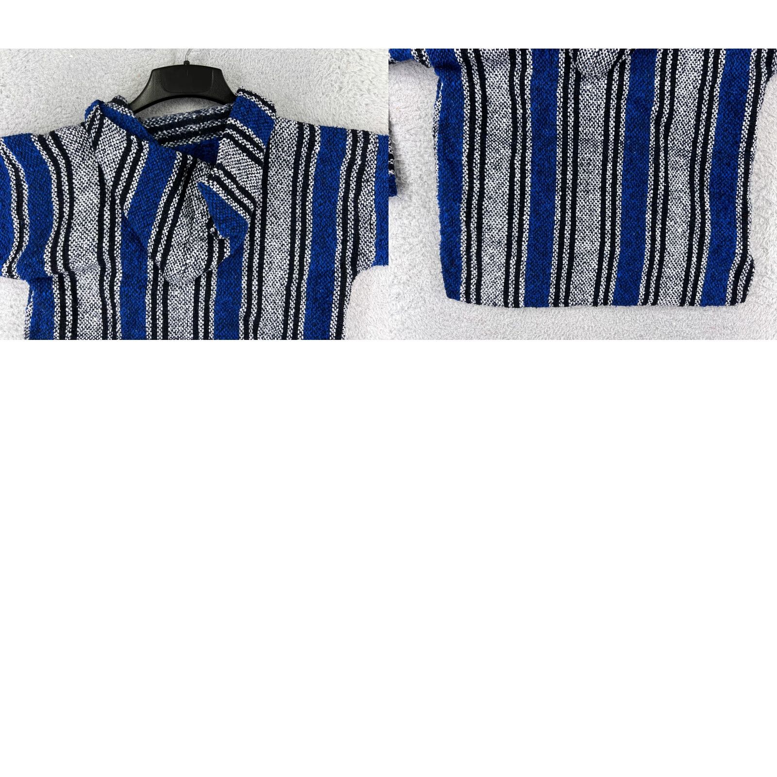 Vintage Baja Hoodie Mens Small Blue Gray Acrylic Blend Drug Rug Mexico Neuvo Poncho Hoodie Shirt Blues 90s Theme Mens Size US S / EU 44-46 / 1 - 9 Thumbnail