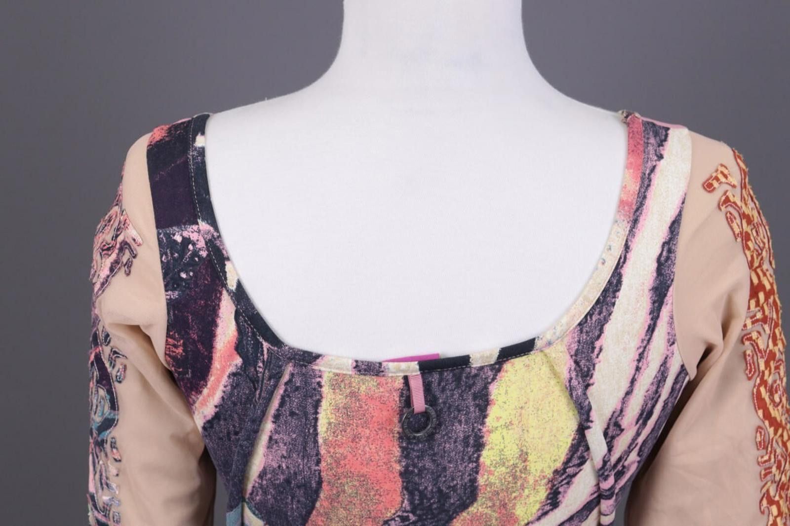 Designer Save the Queen Multicolour Floral Art Top Blouse Size M Size M / US 6-8 / IT 42-44 - 7 Thumbnail
