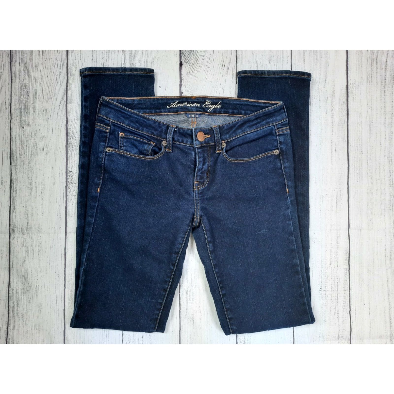 American Eagle Outfitters American Eagle Jeans Skinny 29x31 Slim Dark Blue Denim Mens Regular Rise Mid Inseam 31 Size US 29 - 3 Thumbnail