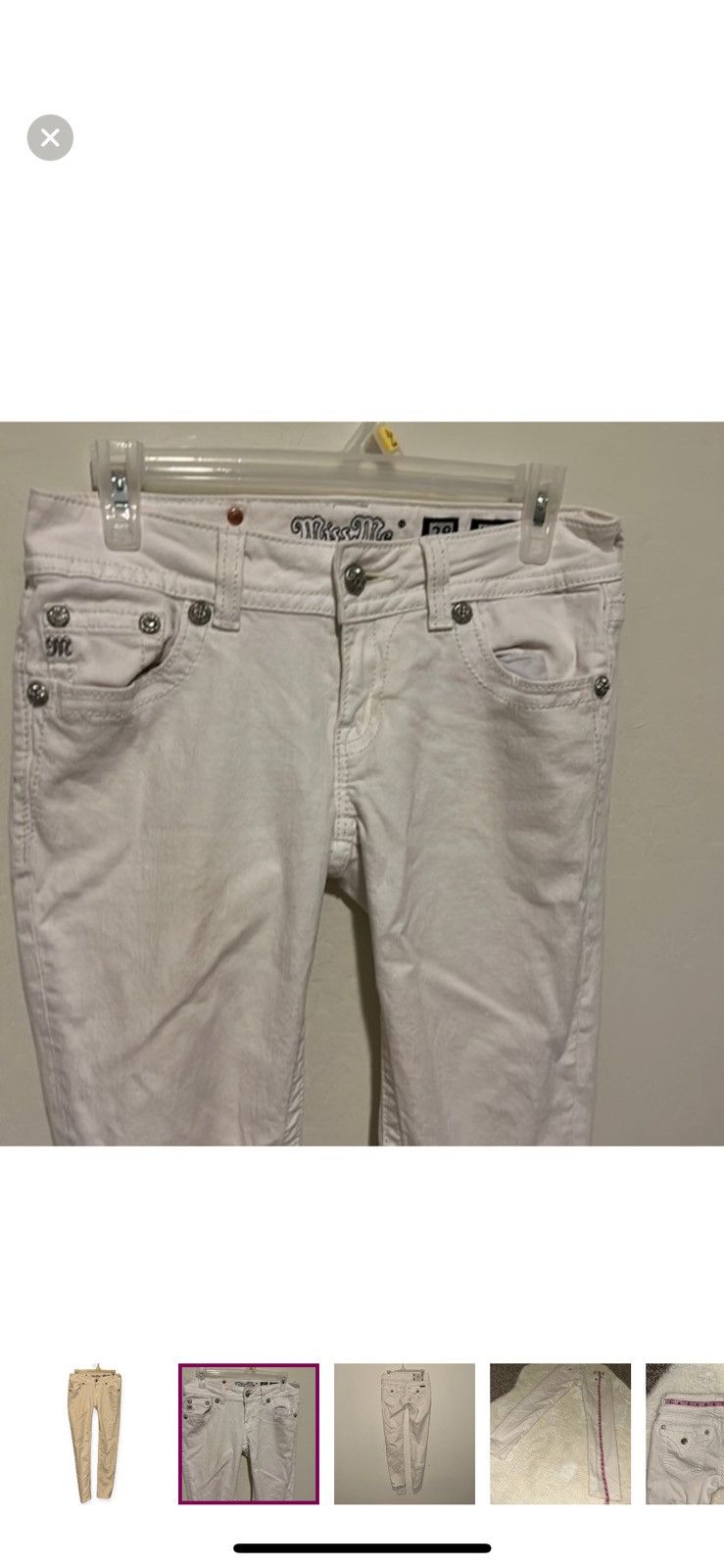Miss Me Miss me white skinny jeans size 28 Size 28" / US 6 / IT 42 - 3 Thumbnail