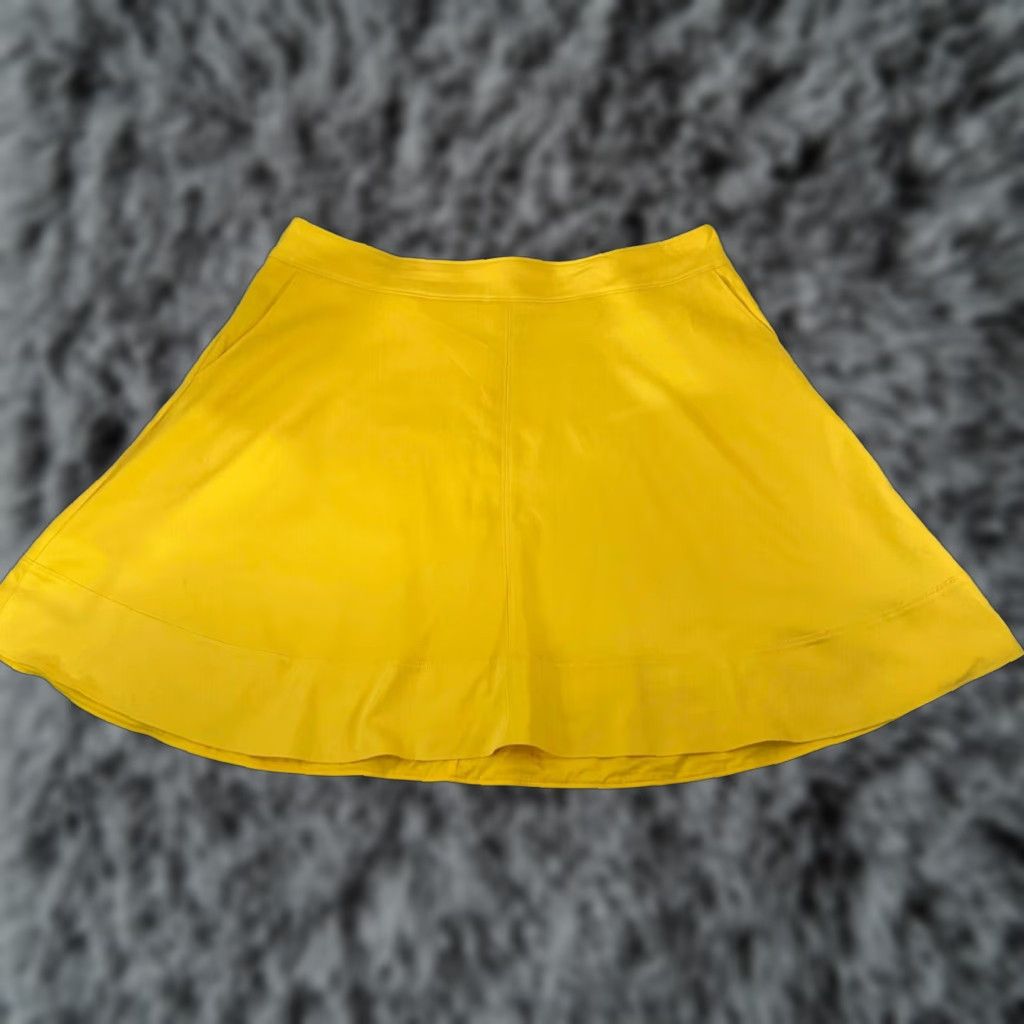 Vintage Lane Bryant Skater Skirt Plus Size 28 Modernist Collection Pockets Flattering Yellow Midi Women Shirts? Size 28" / US 6 / IT 42 - 1 Thumbnail