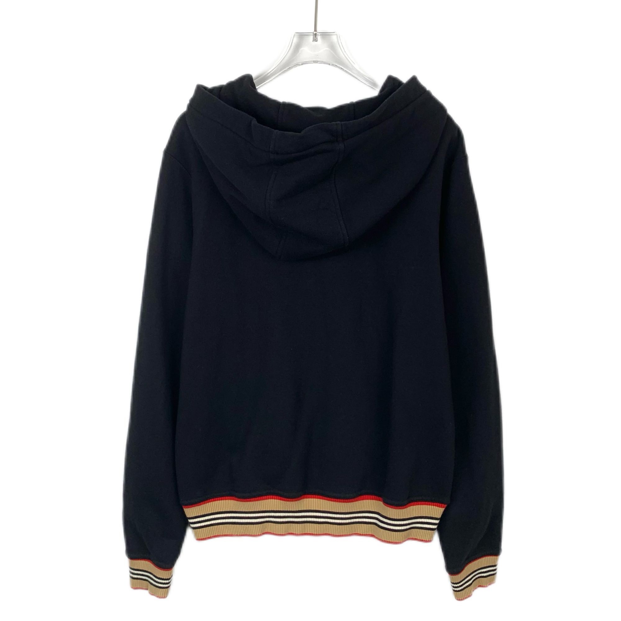 Burberry Burberry Black TB Logo Cotton Hooded Zip-Up Sweatshirt (Size Size US L / EU 52-54 / 3 - 8 Thumbnail