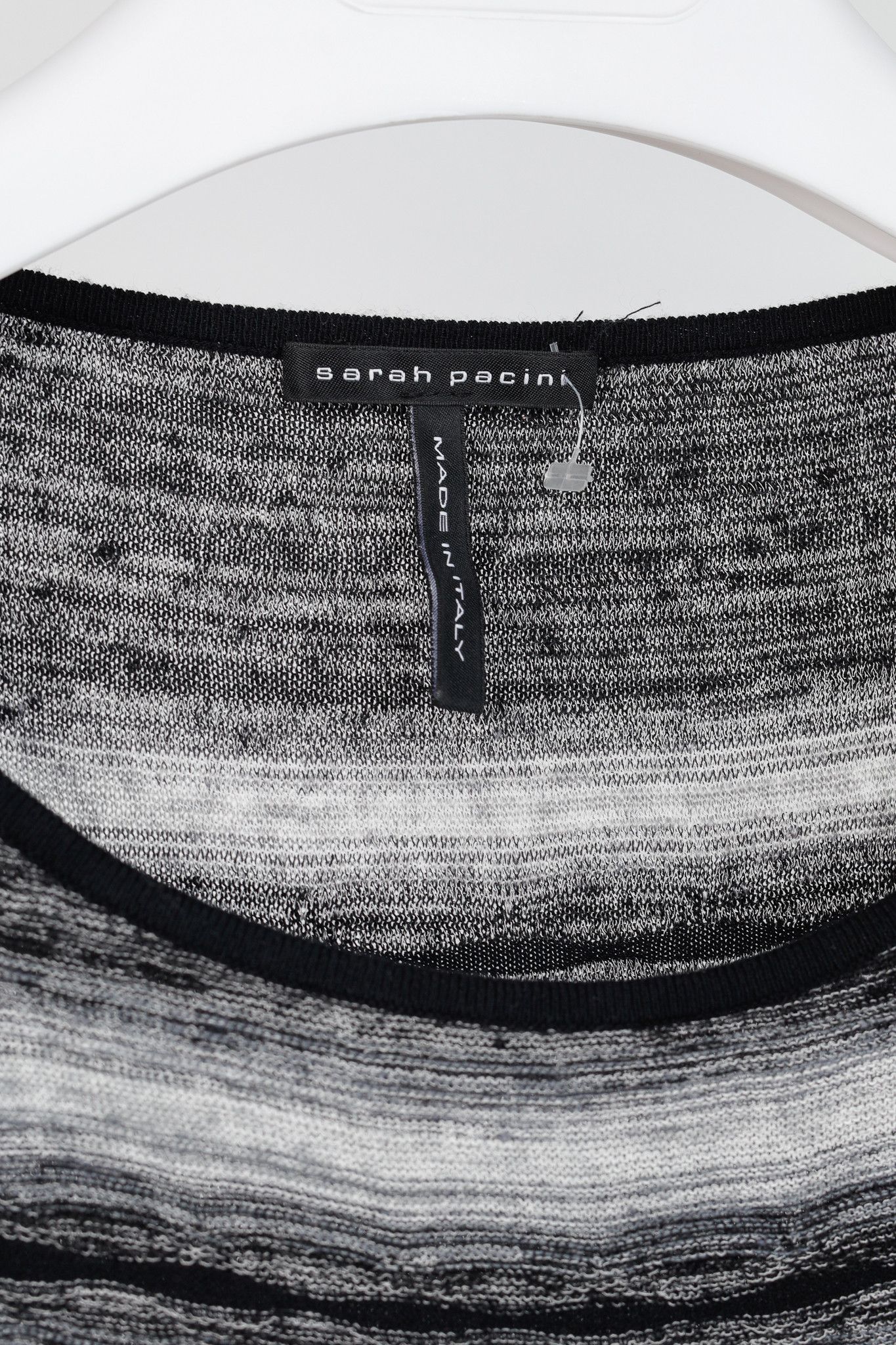 Sarah Pacini Sarah Pacini Grey & Black Striped-Knit Maxi Dress Size ONE SIZE - 4 Thumbnail